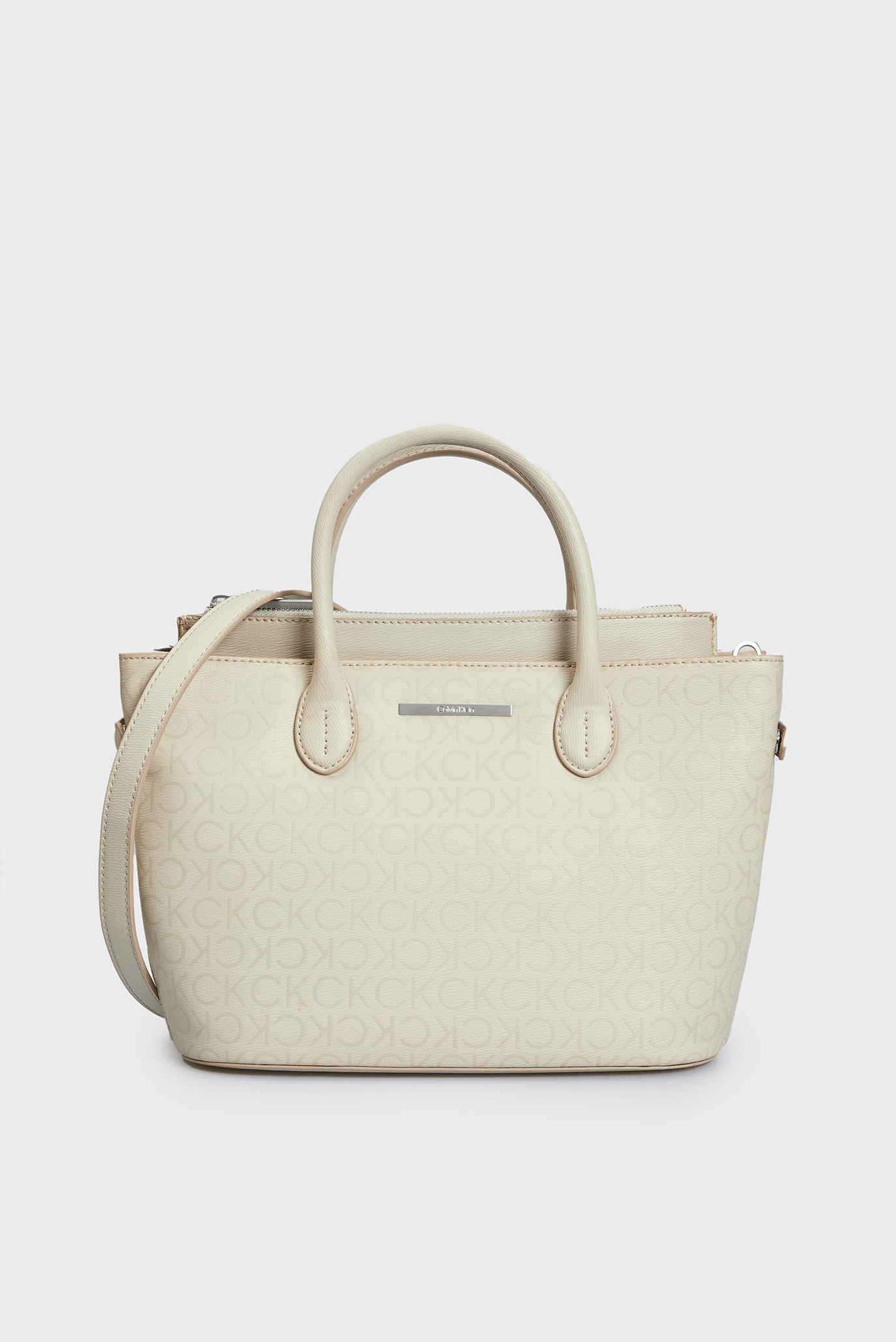 Жіноча бежева сумка з візерунком DAILY DRESSED TOTE MD EPI MONO Calvin