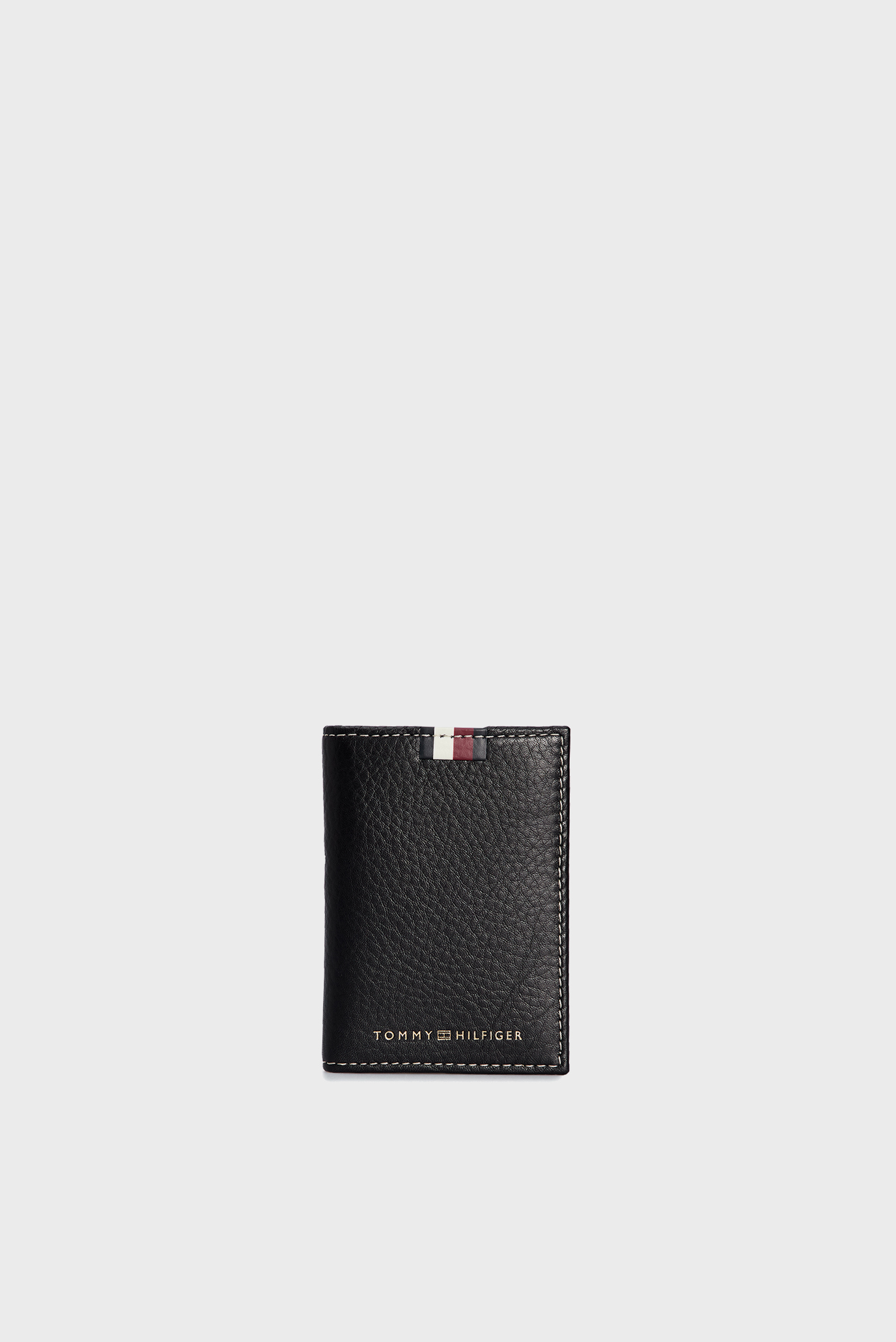 Мужской черный кожаный кардхолдер TH CORP LEATHER BIFOLD 1