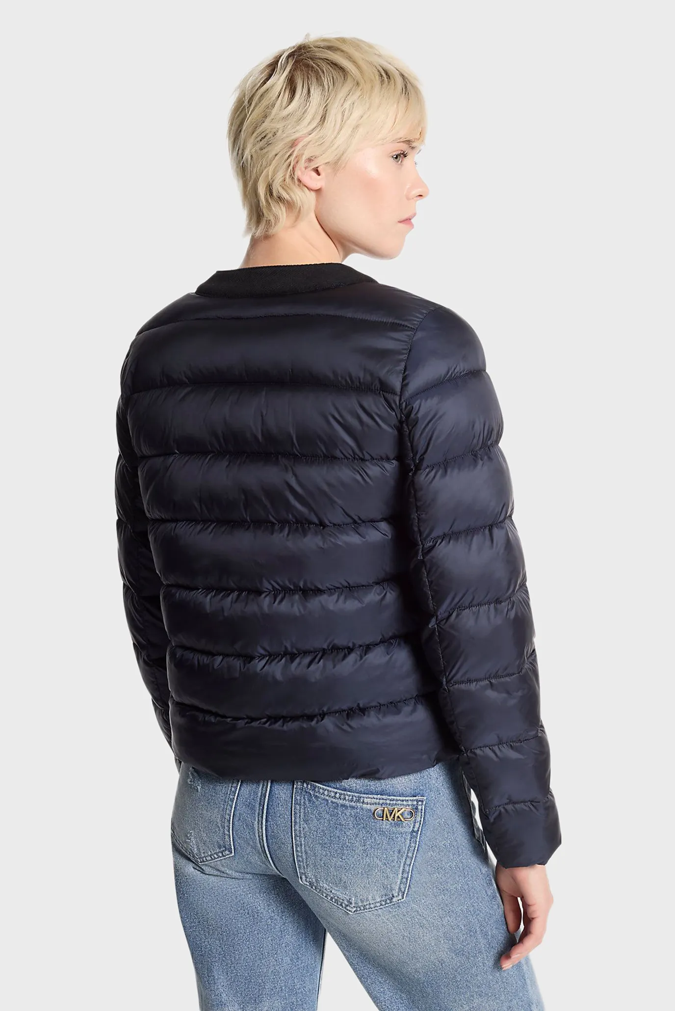 Женская темно-синяя куртка COLLARLESS PACKABLE JACKET W CORDUROY