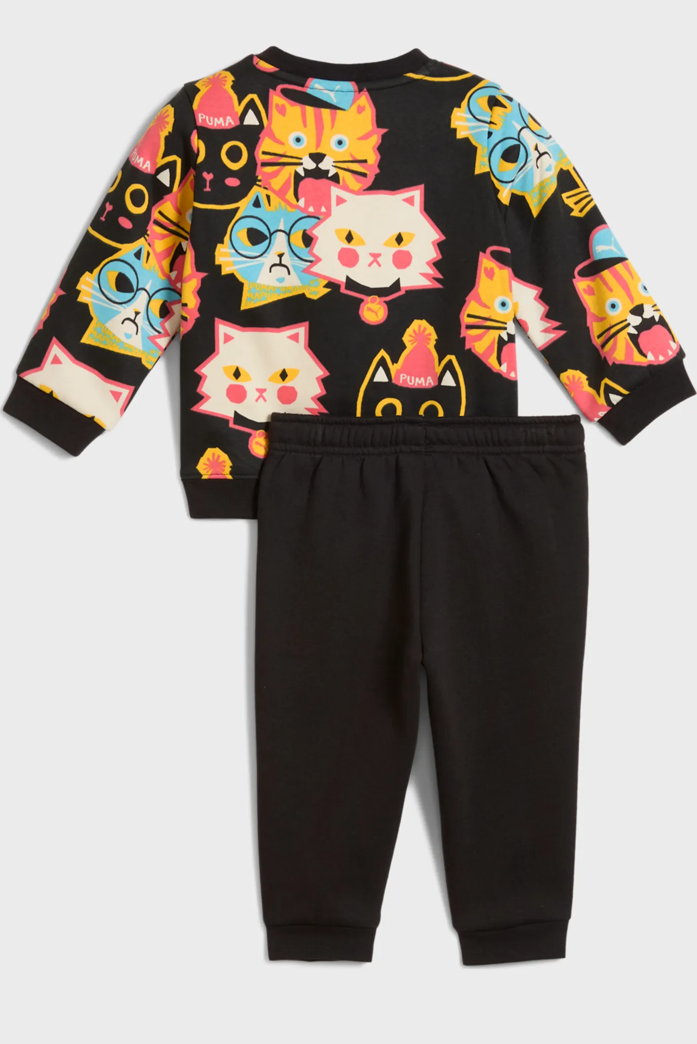 Дитячий чорний спортивний костюм з візерунком (світшот, штани) Minicats Moody Cat AOP Crew Set Toddlers 2
