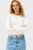 Женский белый лонгслив TJW SLIM ESSENTIAL RIB LS