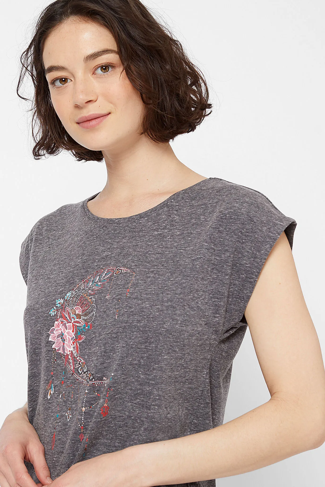 Женская серая футболка KIMIE 2