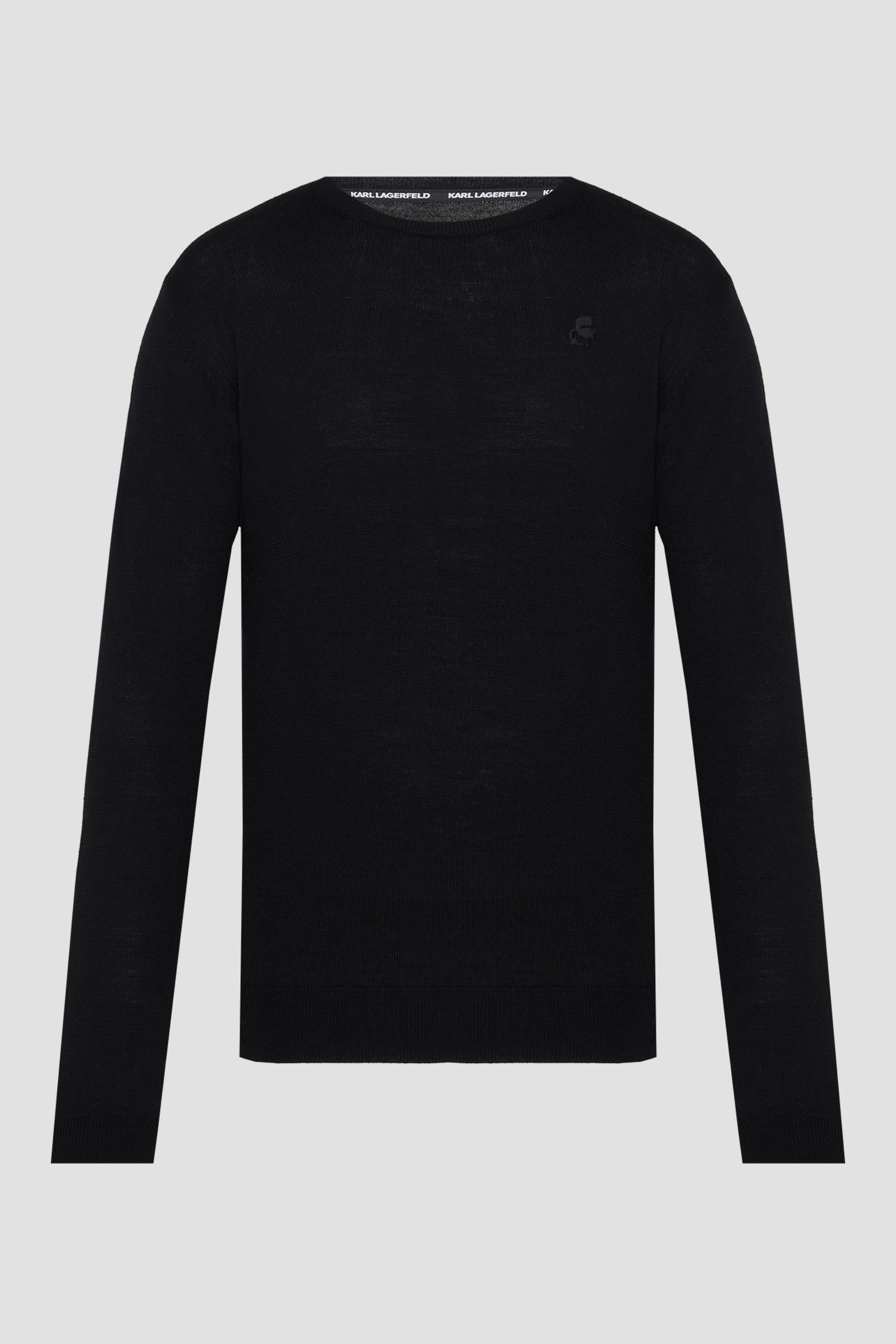 Мужской черный шерстяной джемпер Черный 3XL Karl Lagerfeld 553399.655000;990 Мужской черный шерстяной джемпер Черный 3XL Karl Lagerfeld 553399.655000;990