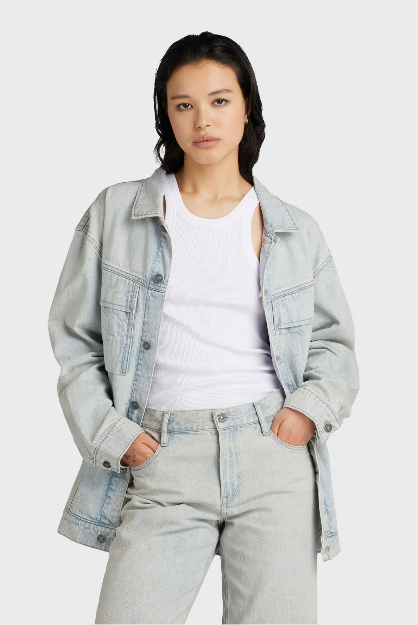 Женская голубая джинсовая куртка Oversized 1