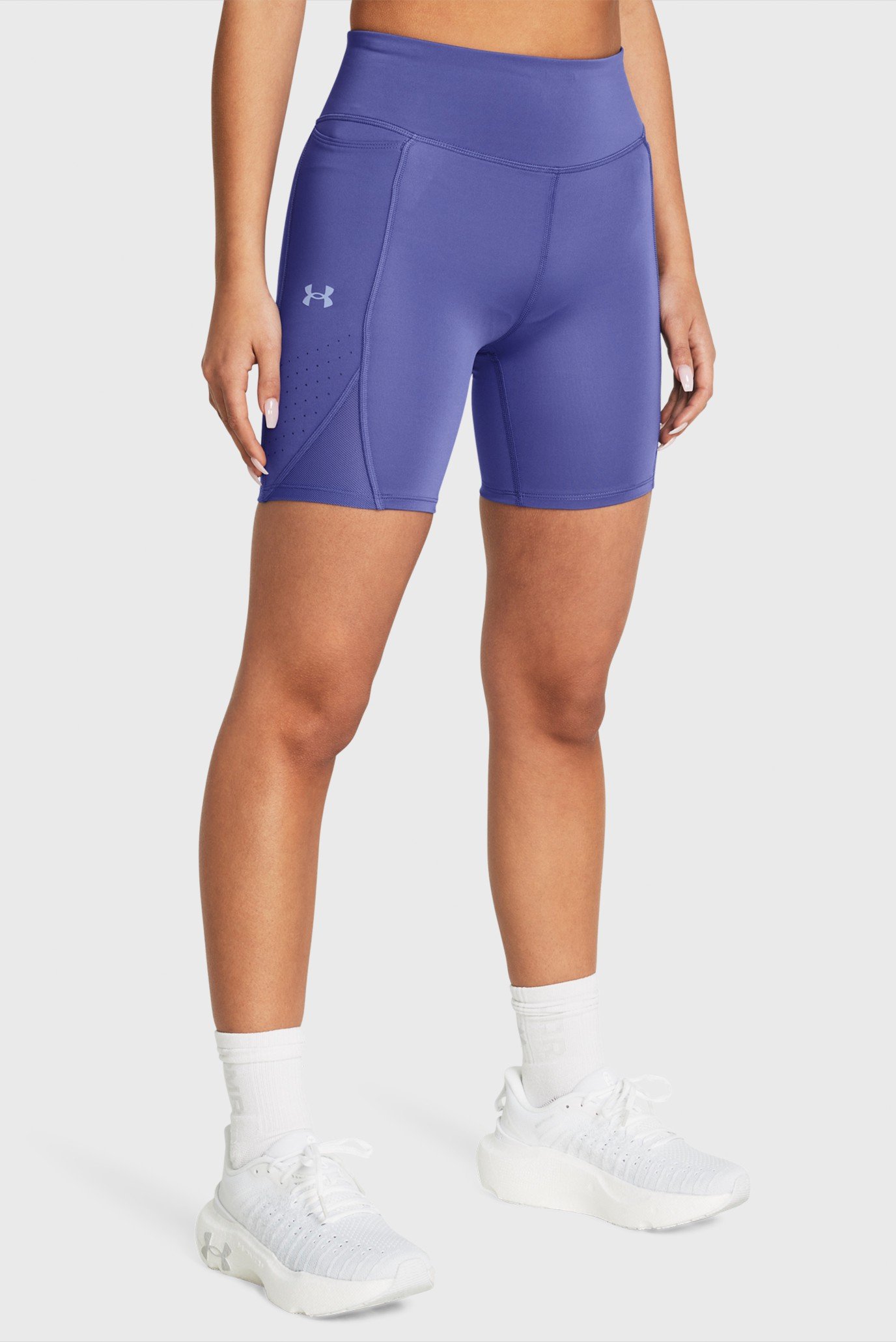 Женские фиолетовые велосипедки UA Run Stamina Half Tights 1