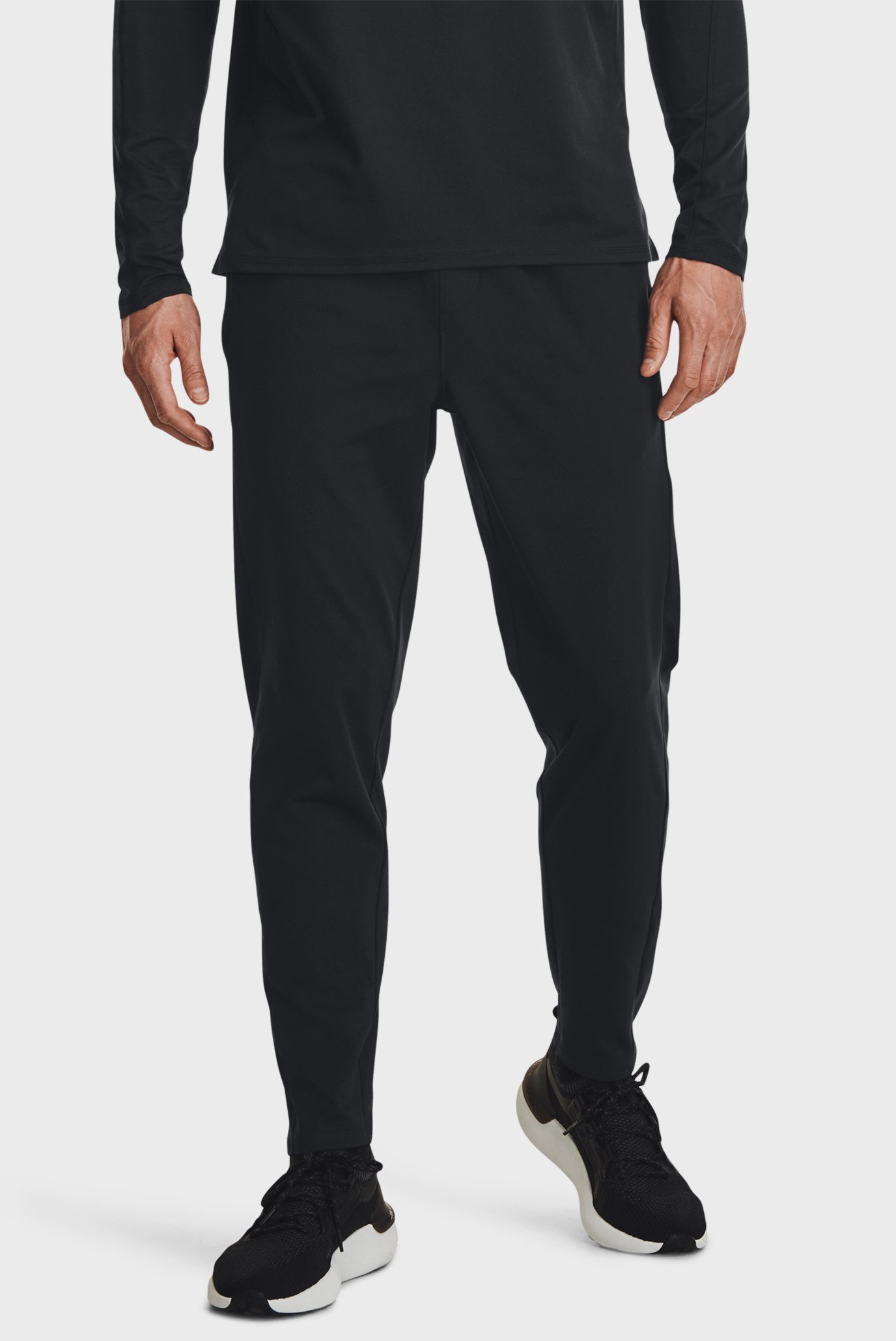 Чоловічі чорні спортивні штани UA Meridian Tapered Pants 1