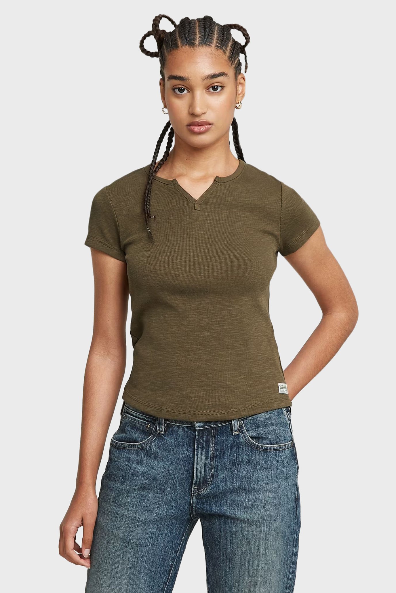 Женская зеленая футболка Micro placket slim Зеленый M G-Star RAW D26075,D958 Женская зеленая футболка Micro placket slim Зеленый M G-Star RAW D26075,D958