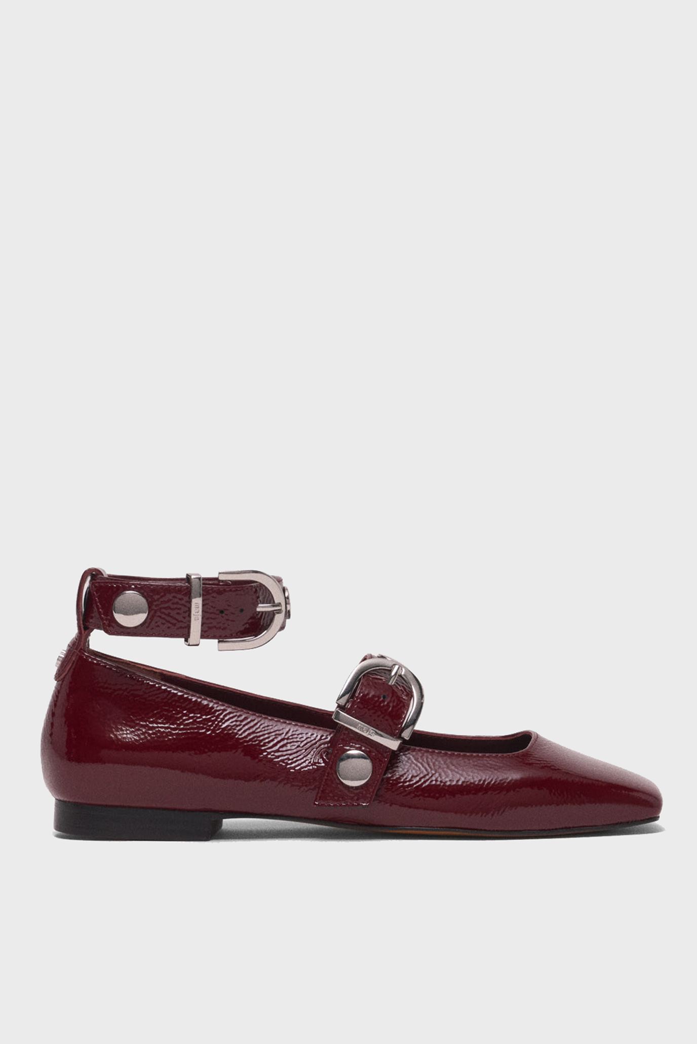 Женские бордовые кожаные балетки Бордовый 40 MAJE MFACH00754_Burgundy Женские бордовые кожаные балетки Бордовый 40 MAJE MFACH00754_Burgundy