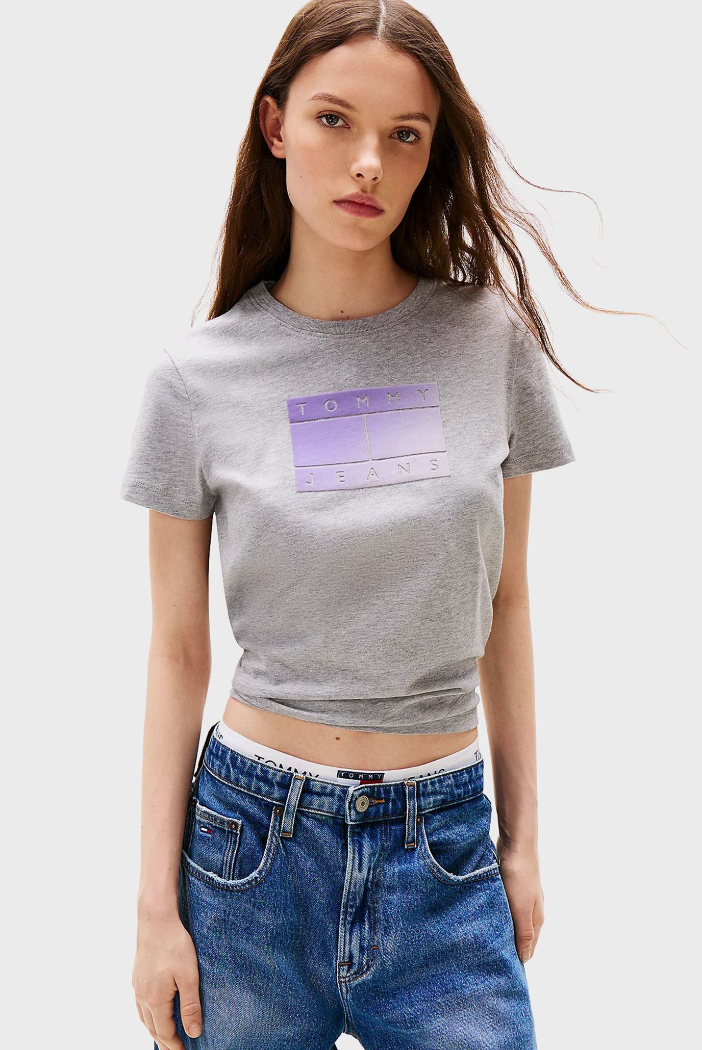 Женская серая футболка GRADIENT FLAG Серый M Tommy Jeans DW0DW20905 Женская серая футболка GRADIENT FLAG Серый M Tommy Jeans DW0DW20905
