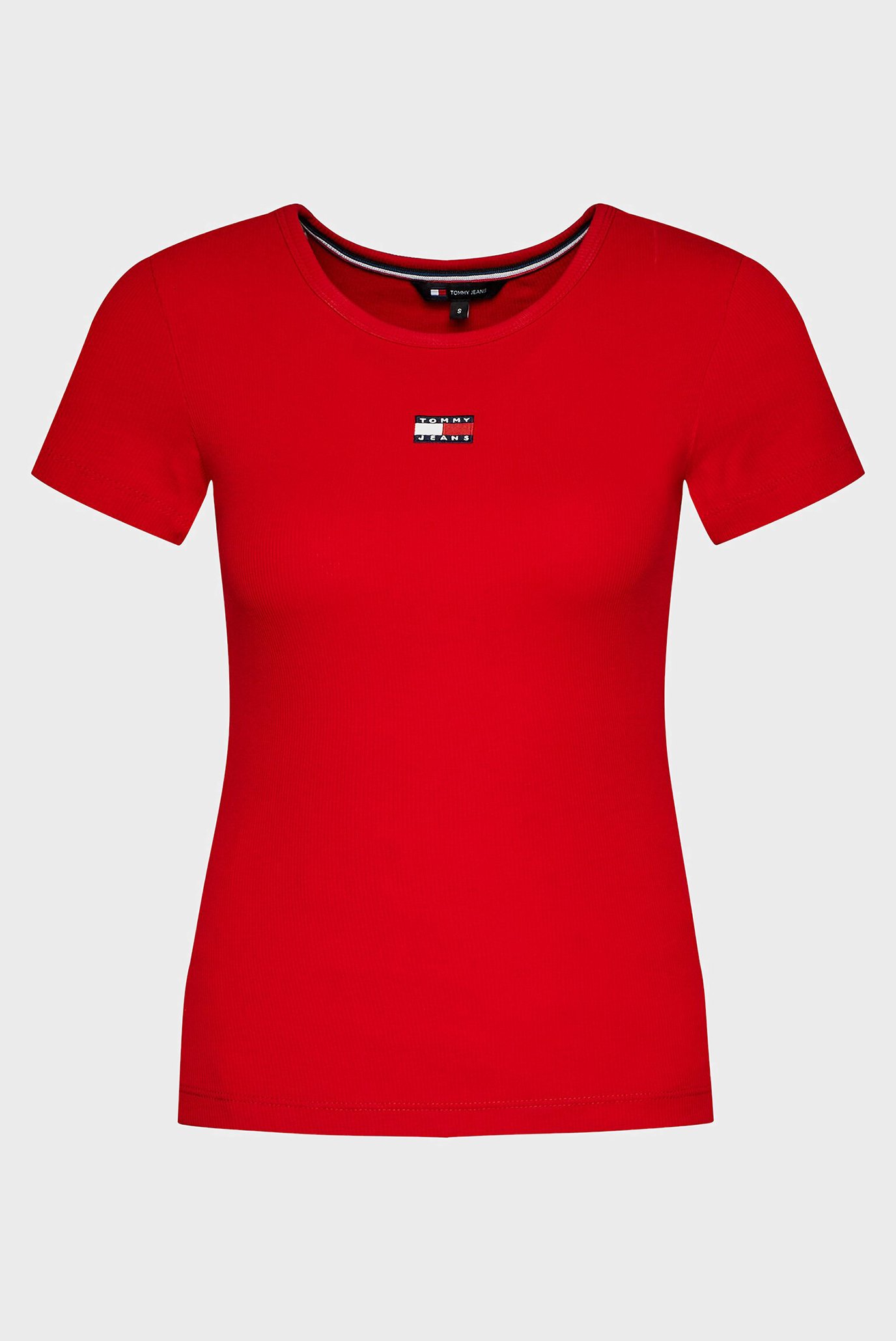 Жіноча червона футболка TJW SLIM BADGE RIB TEE 1