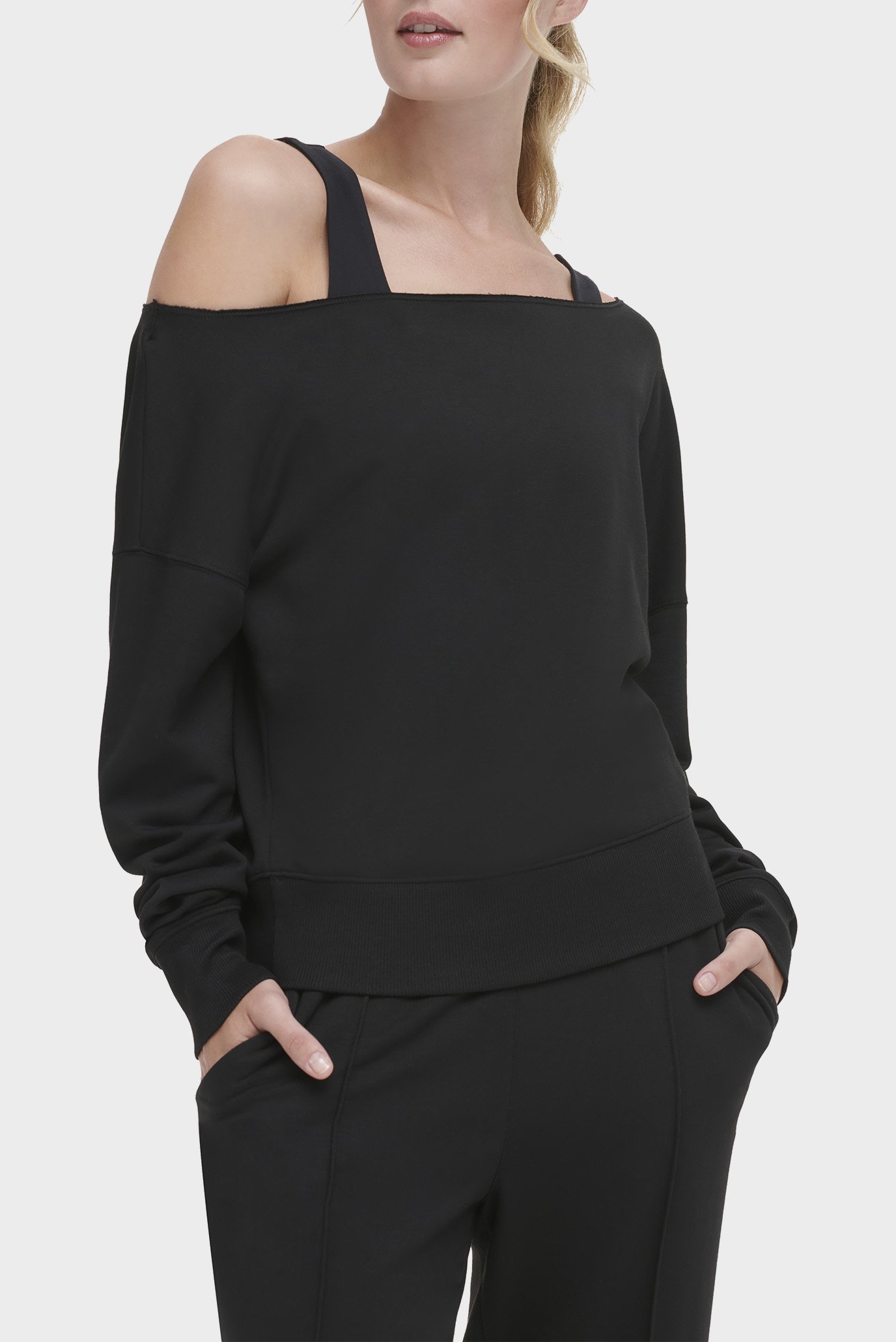 Женский черный свитшот Черный XL DKNY DP3T9555