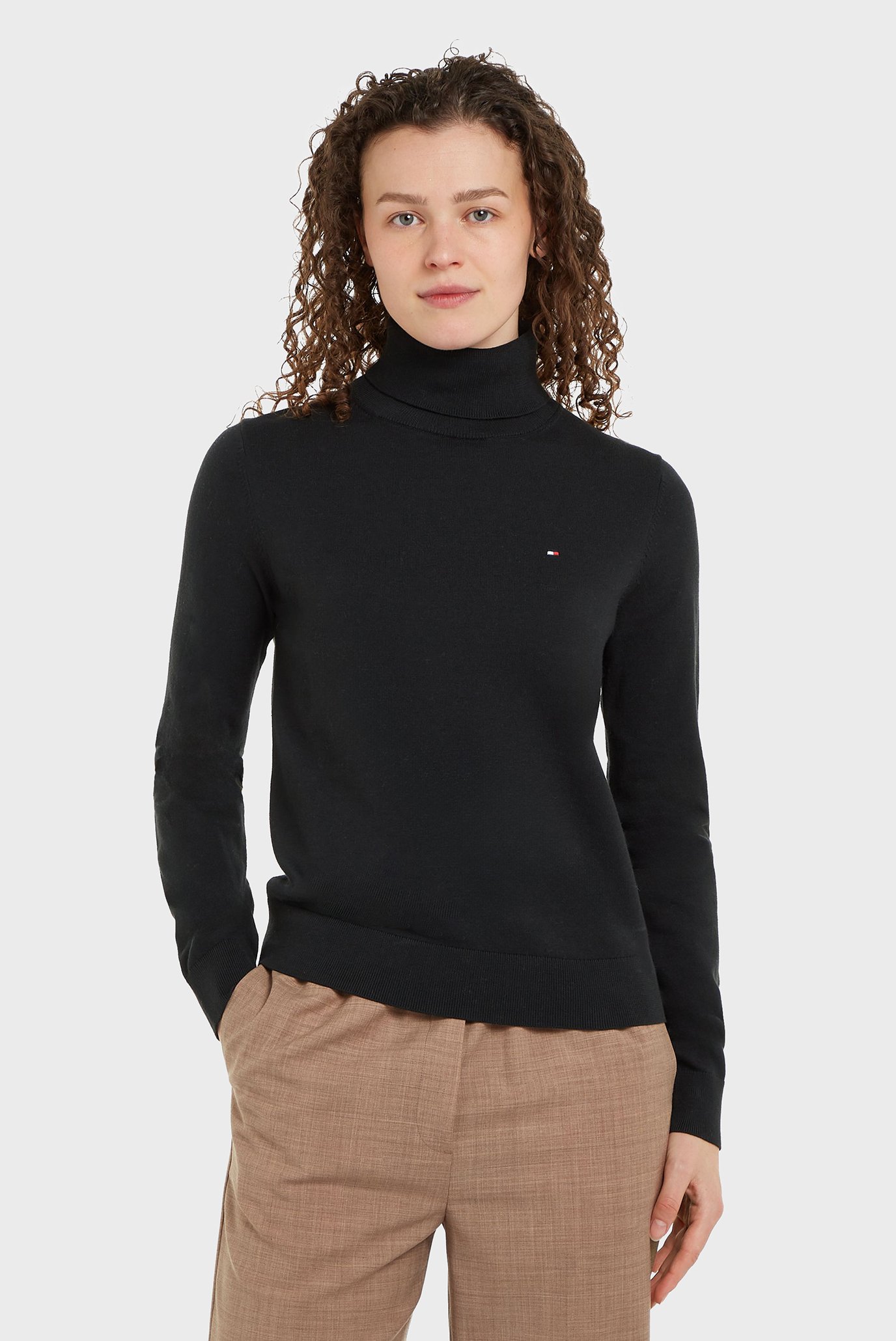 Женский черный гольф CO JERSEY STITCH R-NK LS SWT Черный S Tommy Hilfiger WW0WW43211 Женский черный гольф CO JERSEY STITCH R-NK LS SWT Черный S Tommy Hilfiger WW0WW43211
