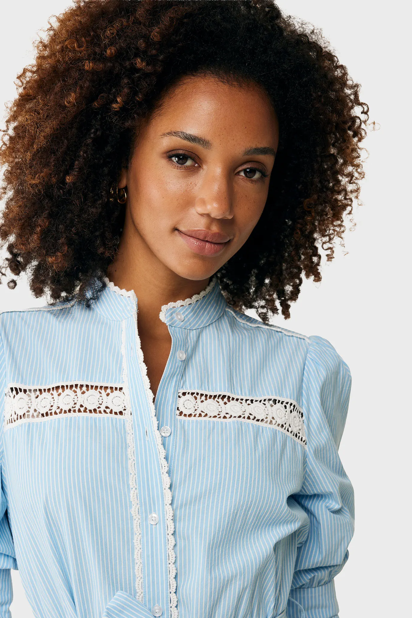 Жіноча блакитна сукня у смужку Striped lace dress 3