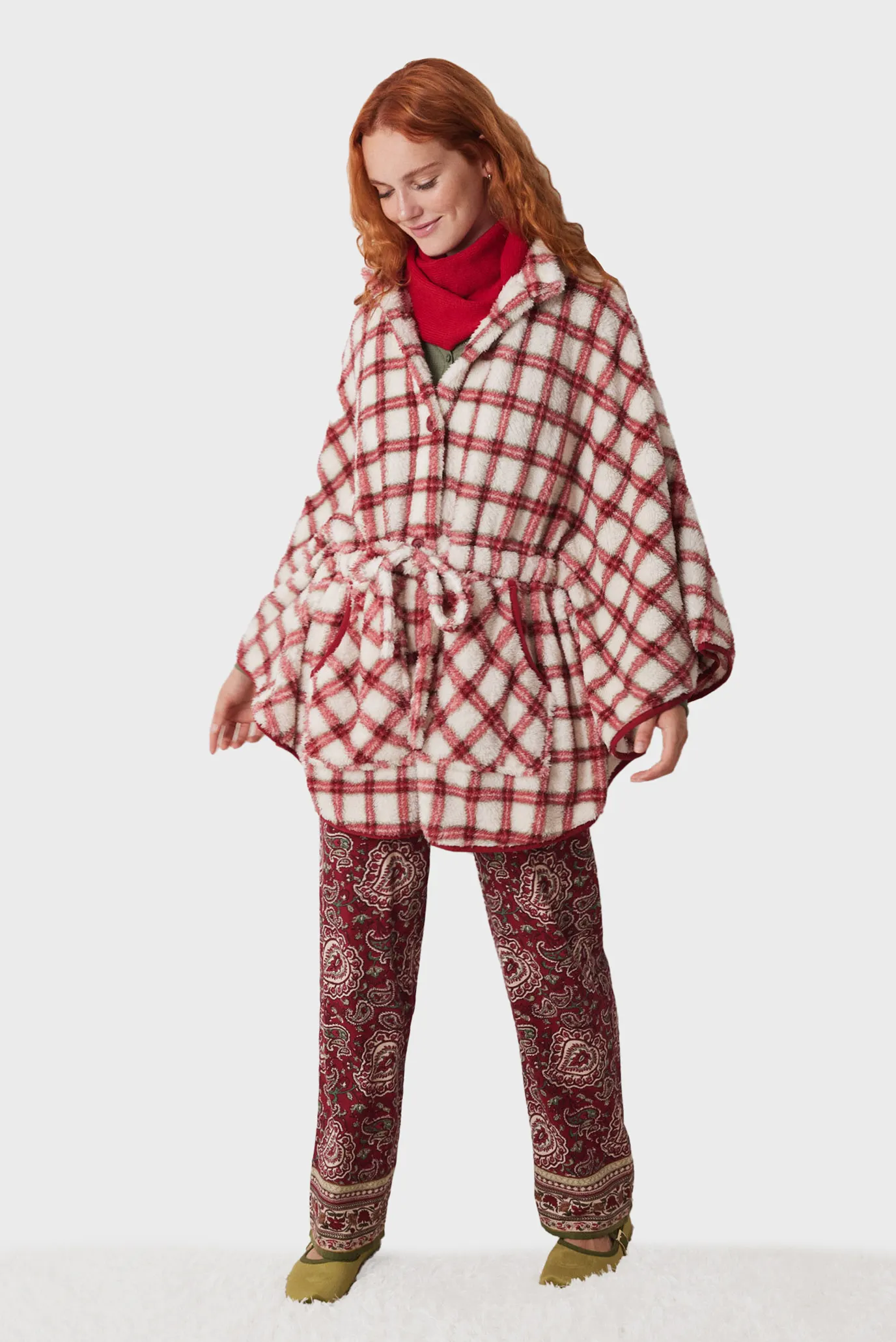 Женский халат в клетку 5