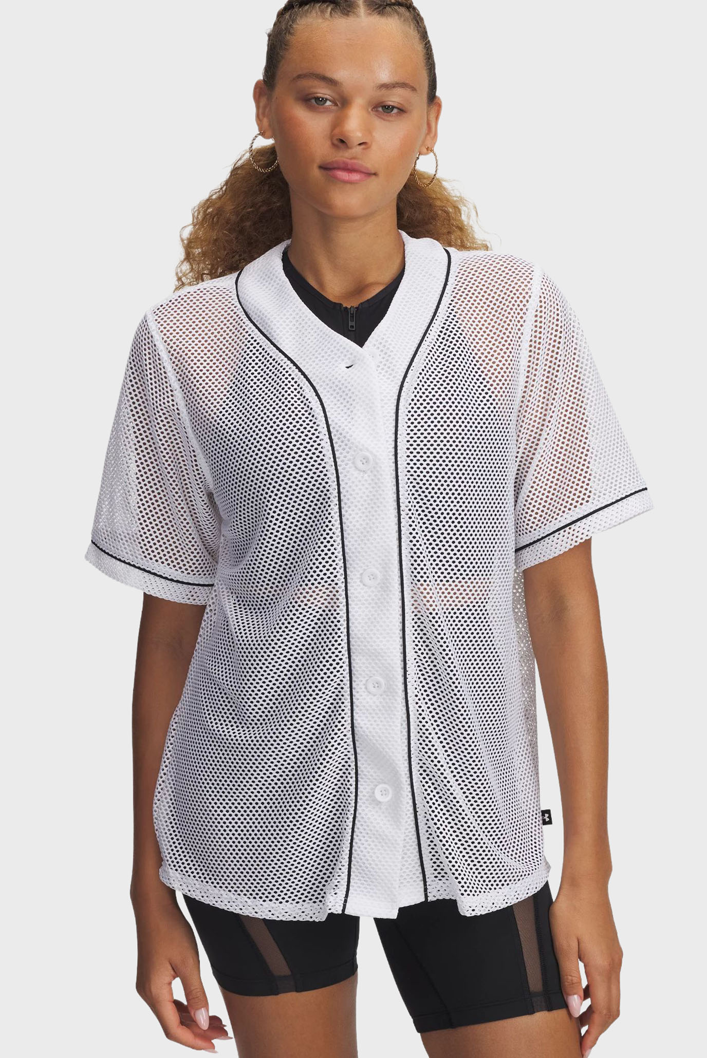 Женский белый кардиган Sportstyle Baseball Jersey Белый XS Under Armour 1389637-100 Женский белый кардиган Sportstyle Baseball Jersey Белый XS Under Armour 1389637-100