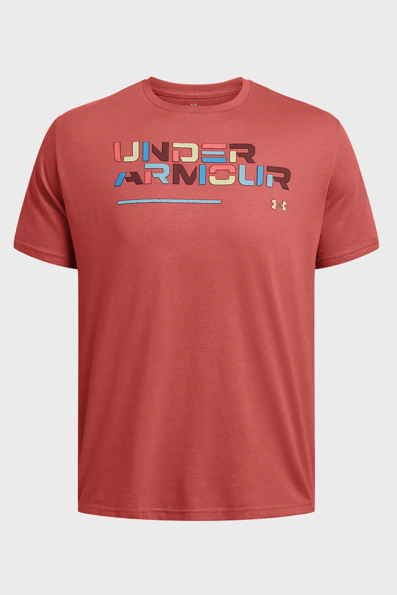 Чоловіча червона футболка UA Colorblock Wordmark SS 3