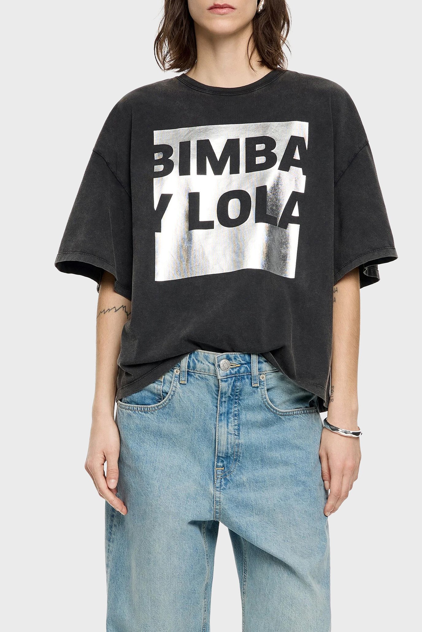 Женская темно-серая футболка Серый L Bimba Y Lola 251BR7434.10035 Женская темно-серая футболка Серый L Bimba Y Lola 251BR7434.10035