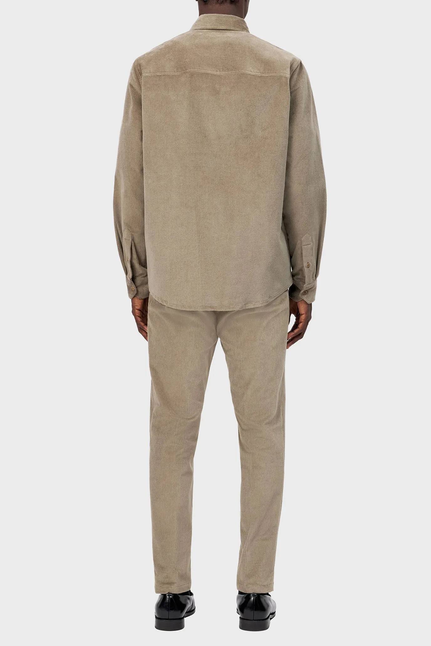 Мужская бежевая вельветовая рубашка LIEТ 4