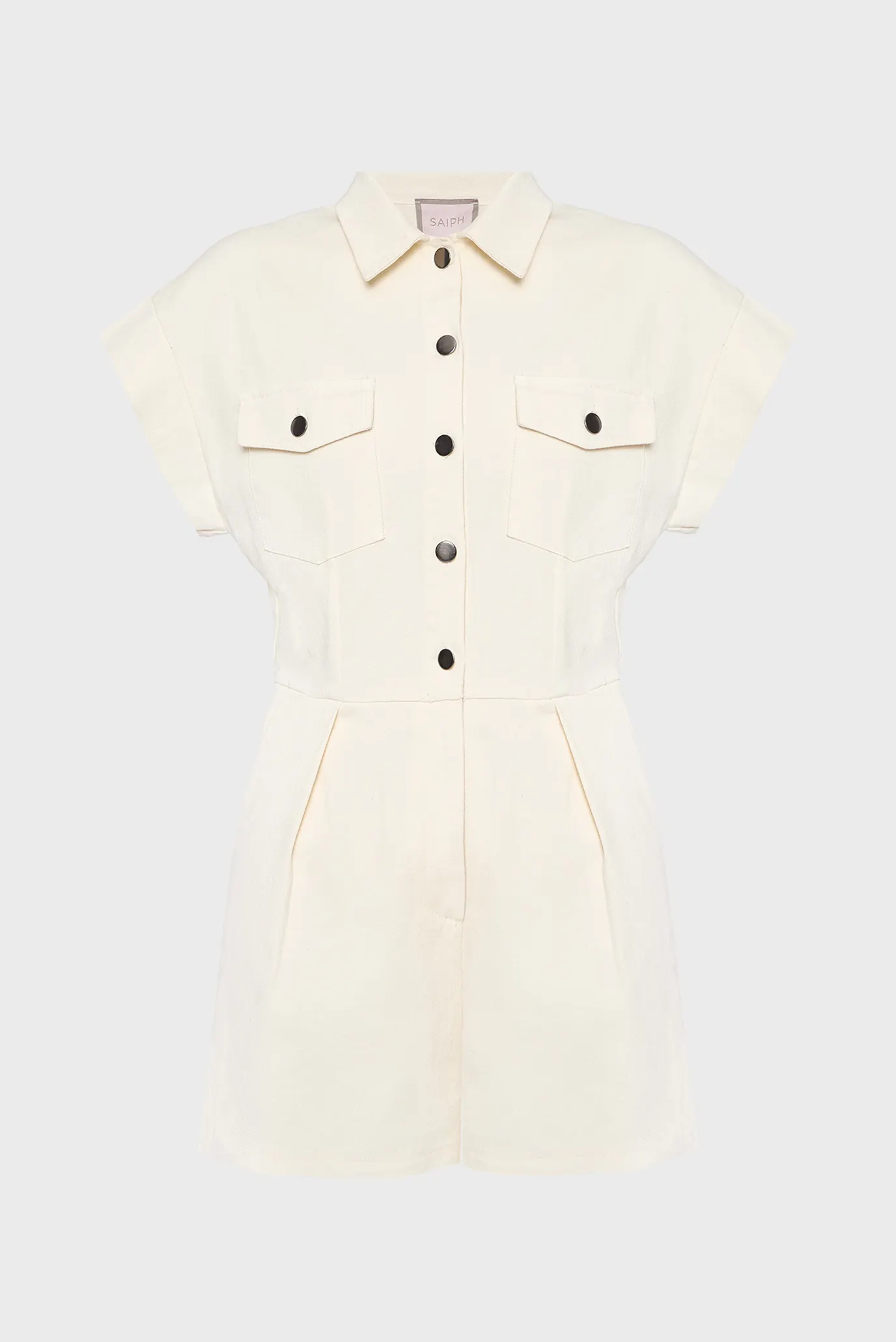 Жіночий білий джинсовий комбінезон 1