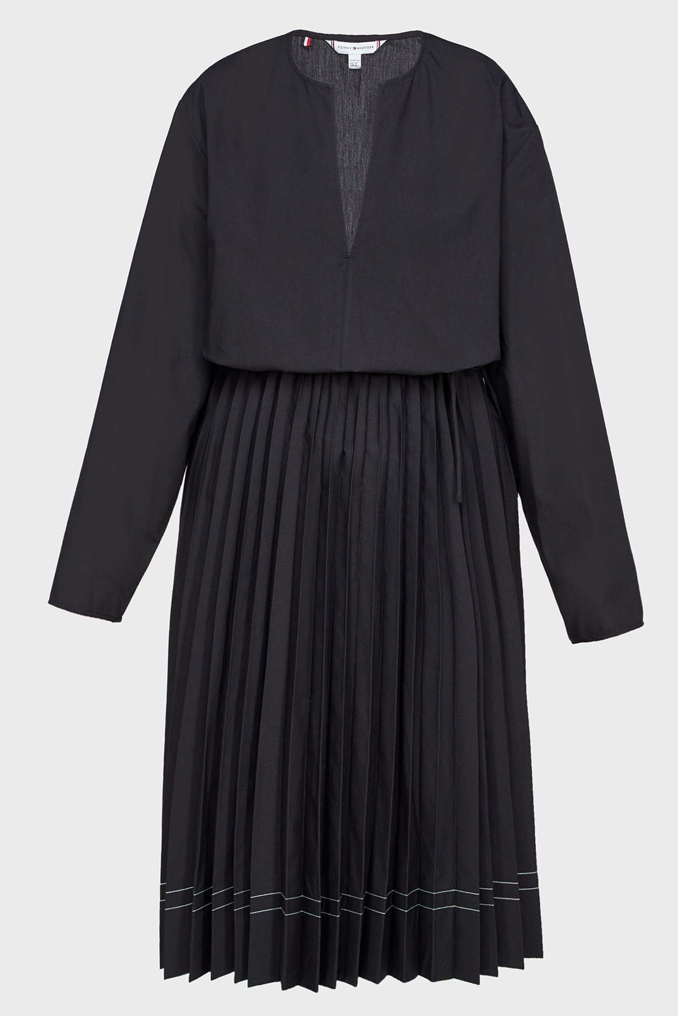 Женское черное платье STITCH PLEATED MIDI DRESS 1