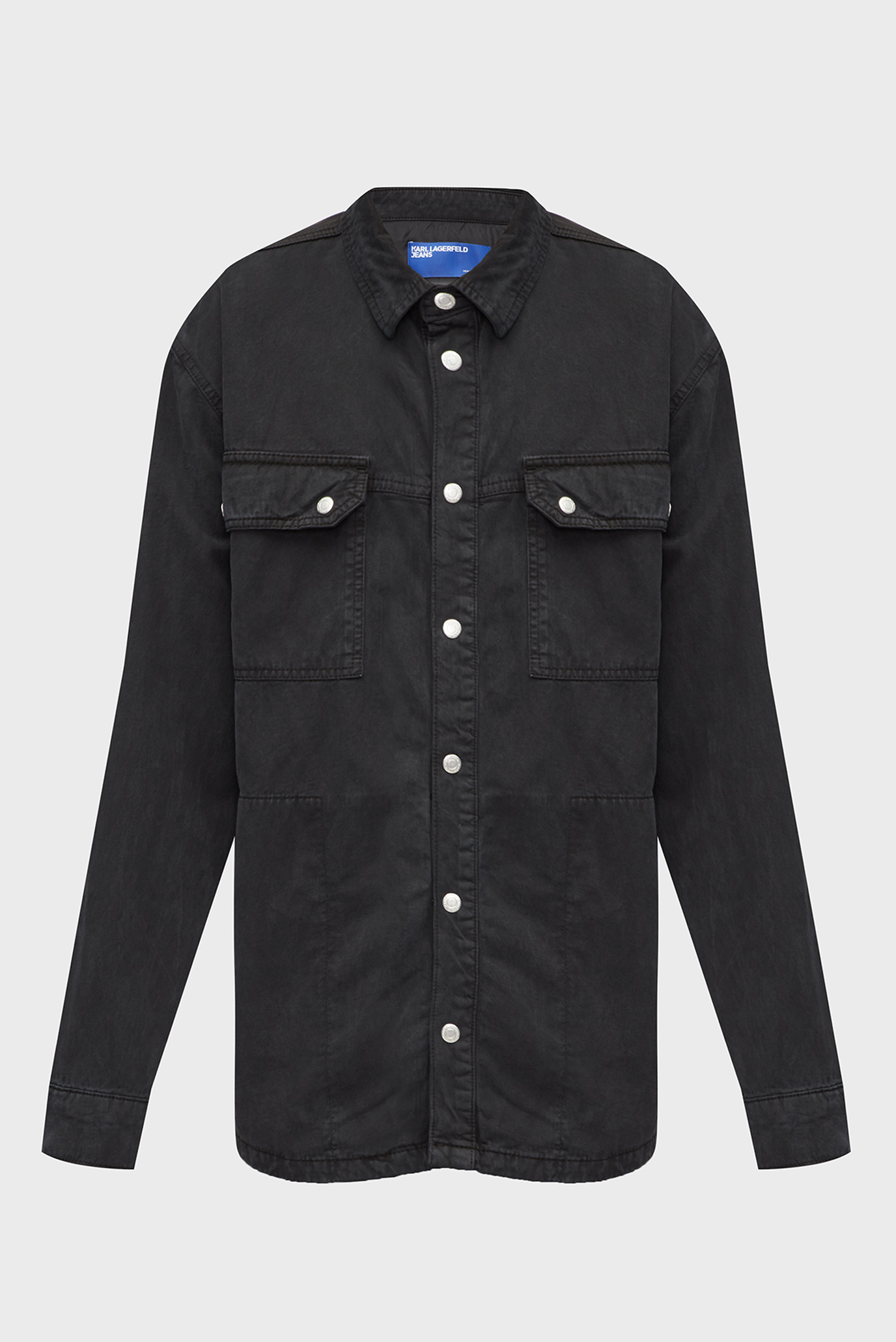 Мужская черная рубашка-пальто KLJ MIX MATERIAL JACKET 1