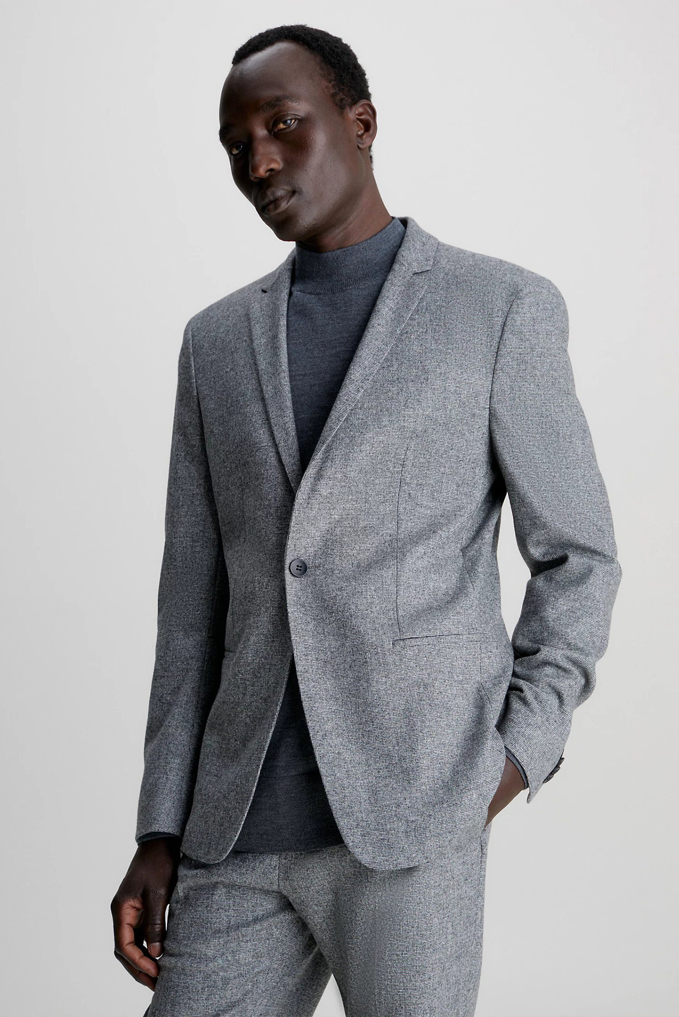 Мужской серый шерстяной пиджак TWO TONE FLANNEL 1