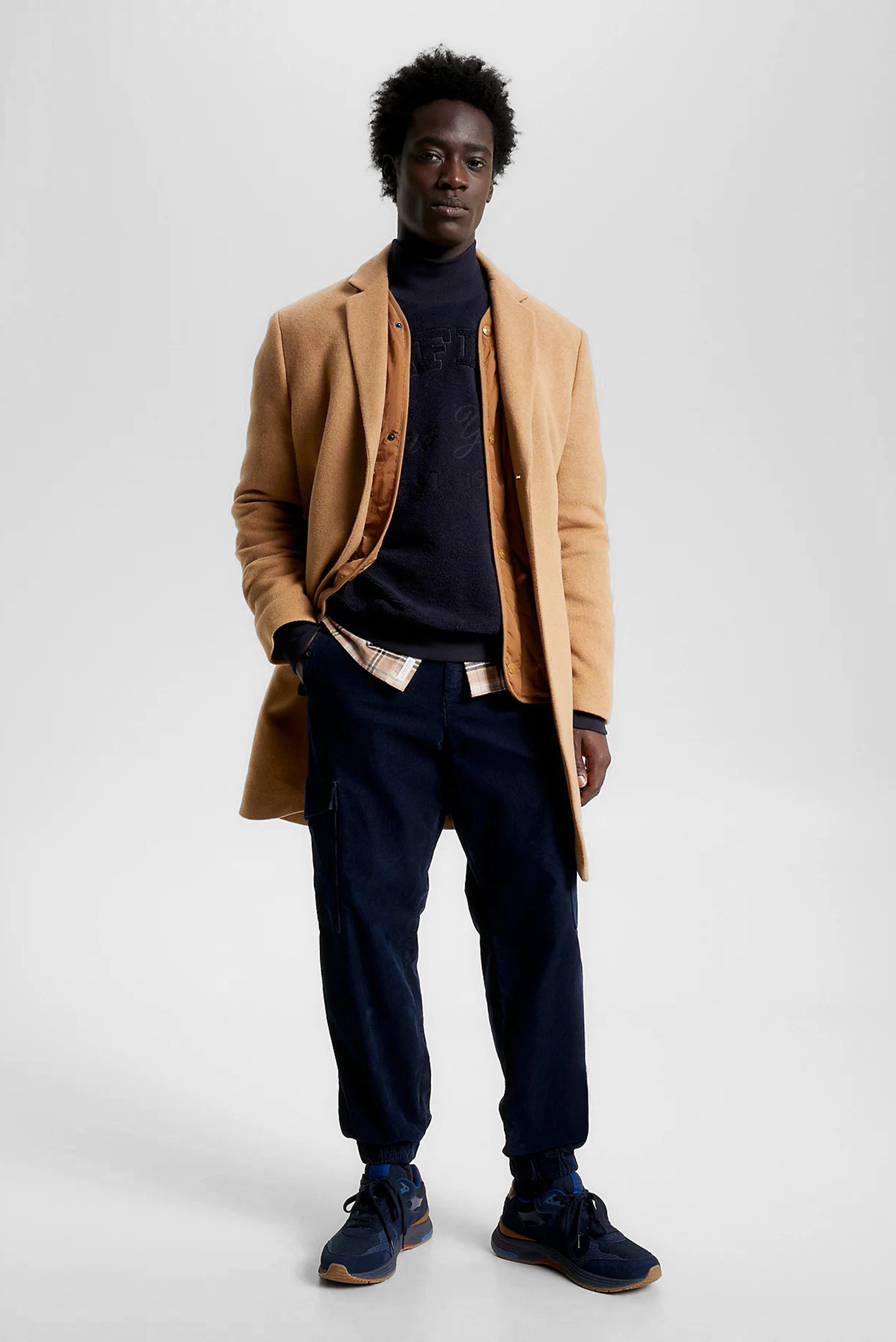 Чоловіче коричневе вовняне пальто DC WOOL MIX COAT 1