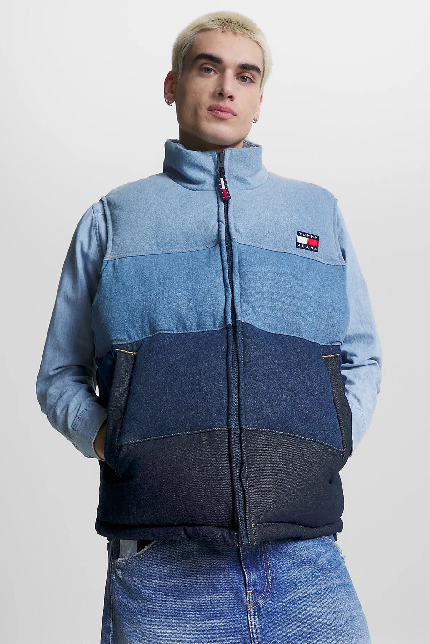 Чоловічий синій джинсовий жилет TJM ARCHIVE PUFFER VEST CG7034 1