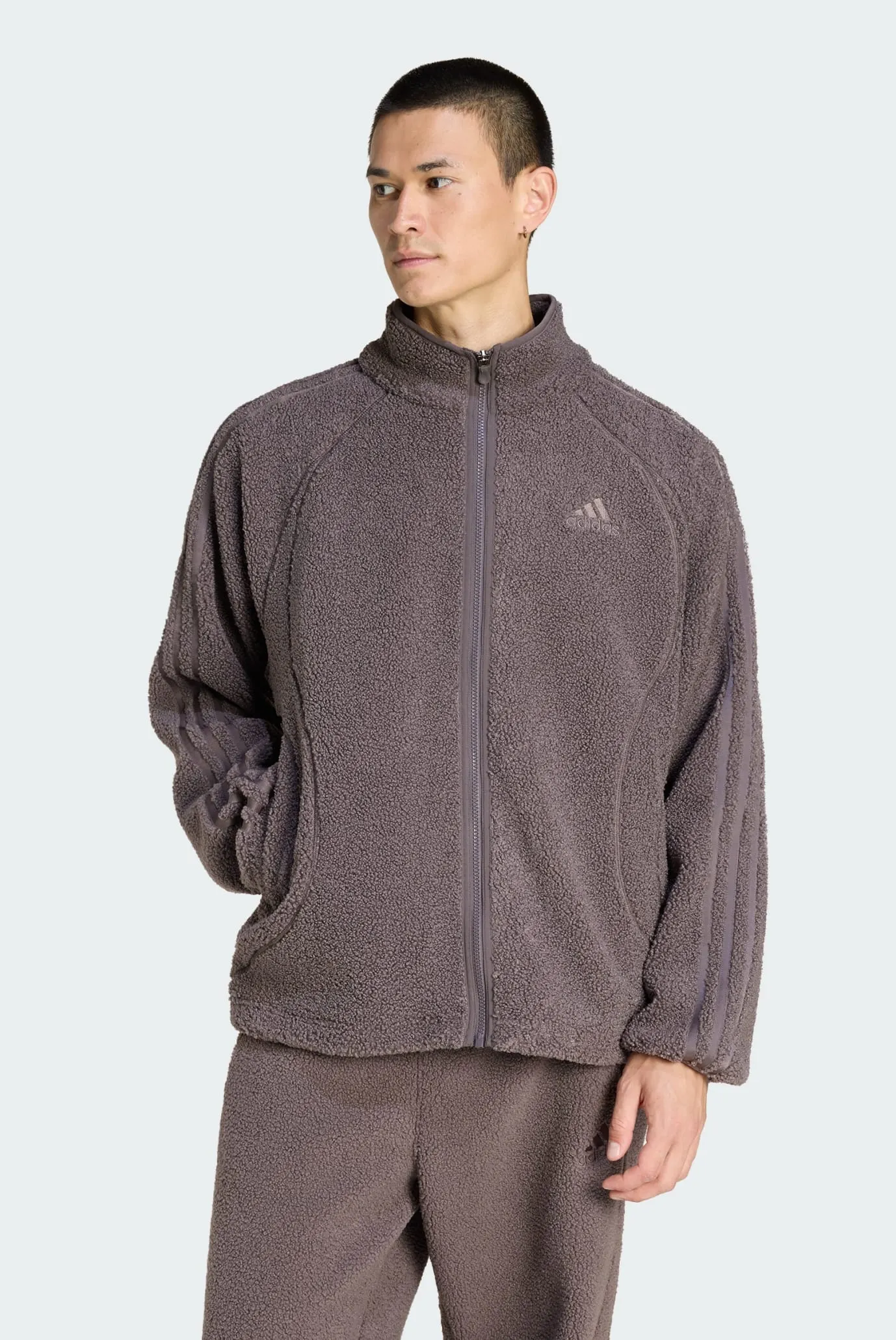 Мужская серая спортивная кофта BORG FLEECE TEAMGEIST adidas KR5188