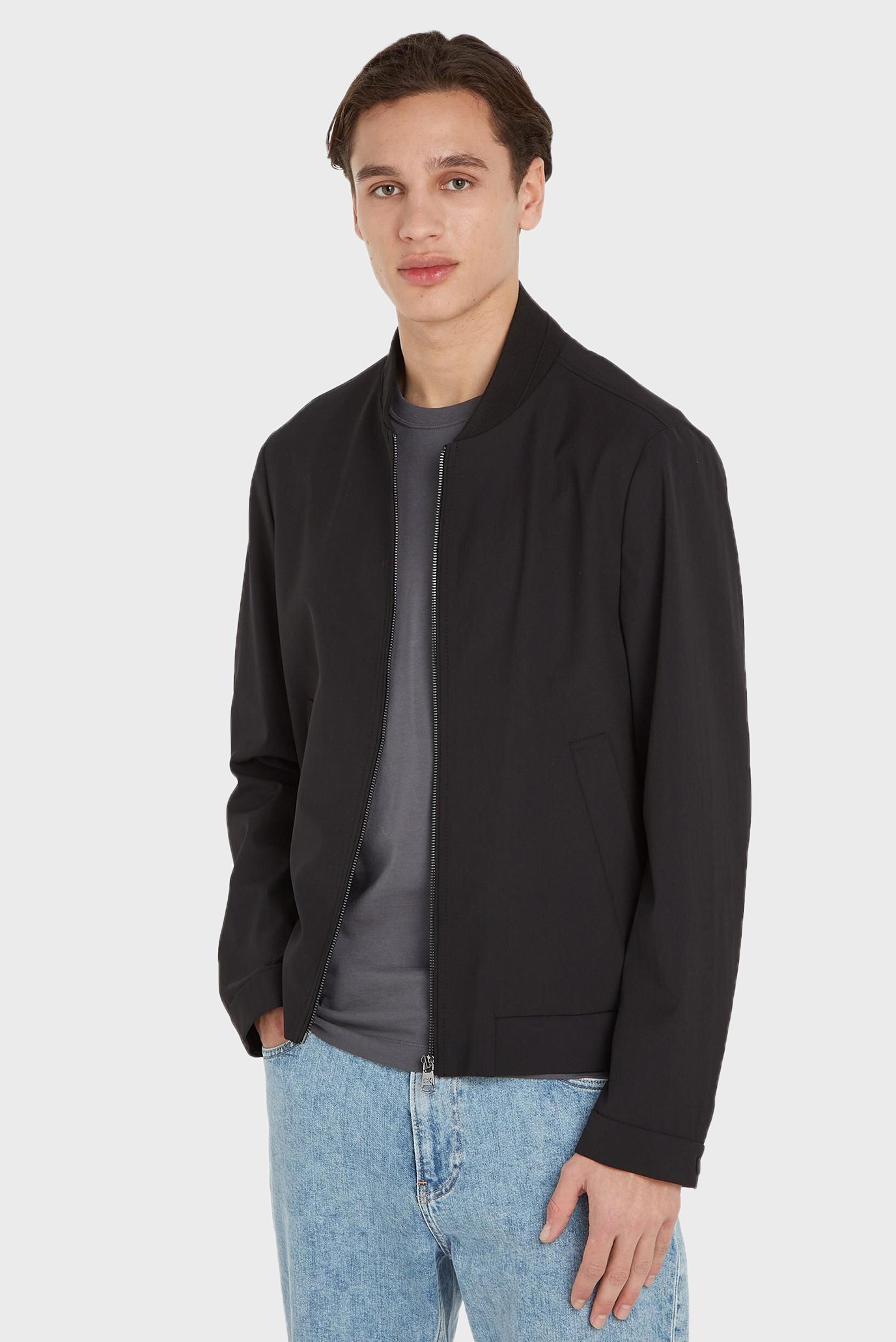 Мужской черный бомбер TECHNO WOOL HERO BOMBER 1