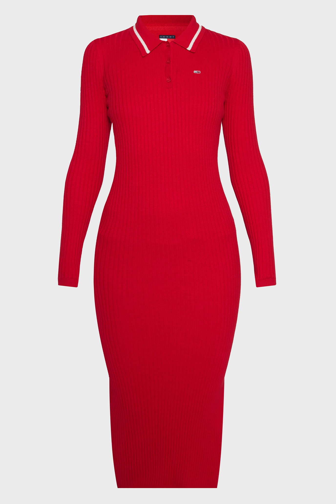 Женское красное платье TJW LS POLO MIDI DRESS 1