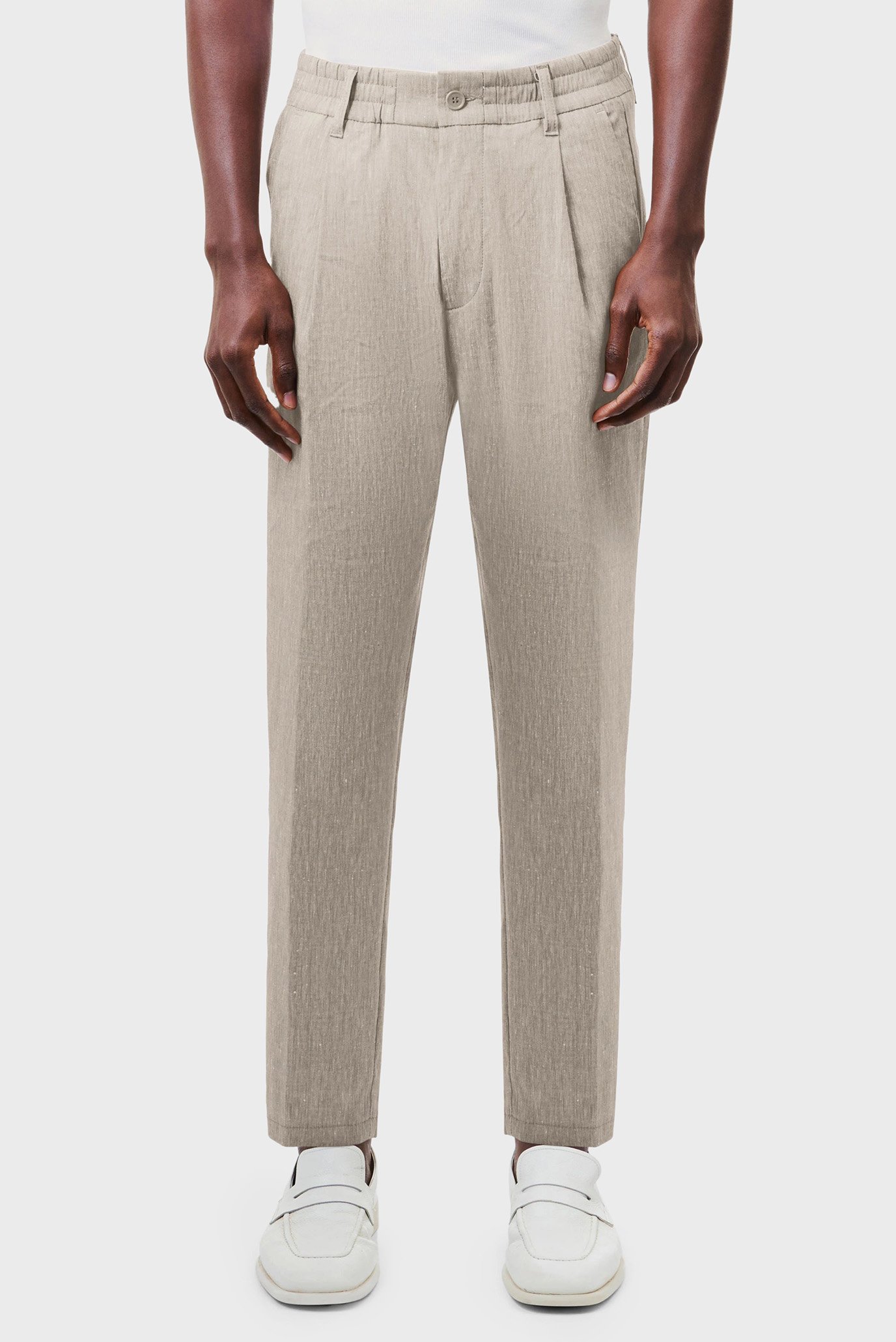 Чоловічі бежеві лляні брюки CHASY 1