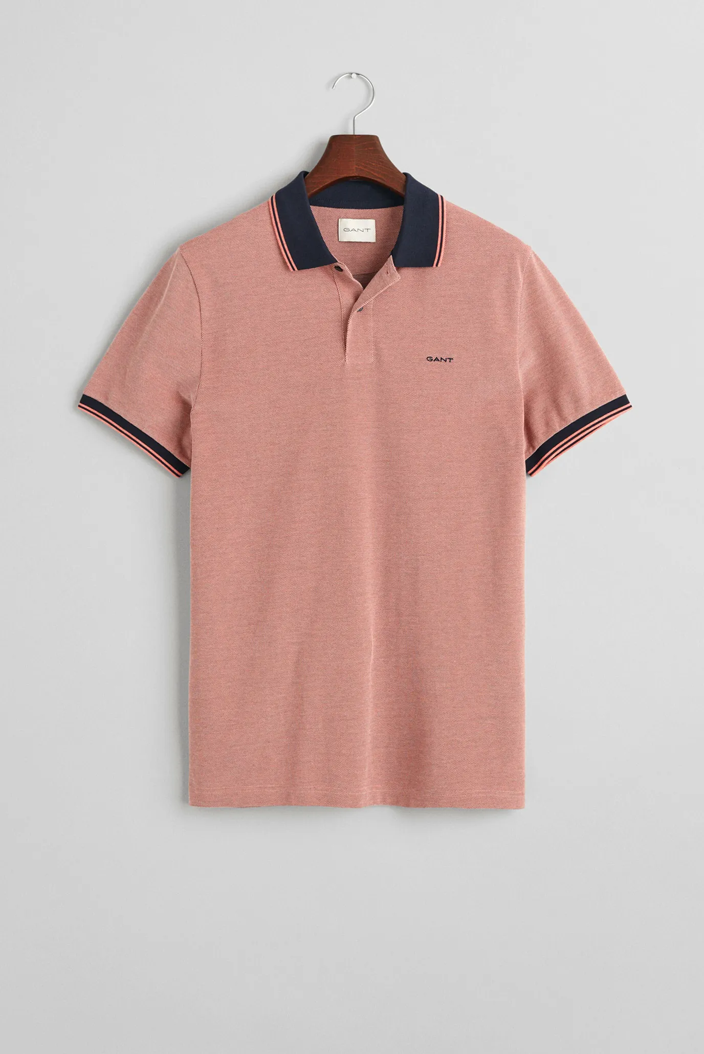 Мужское розовое поло 4-COL OXFORD SS PIQUE 5