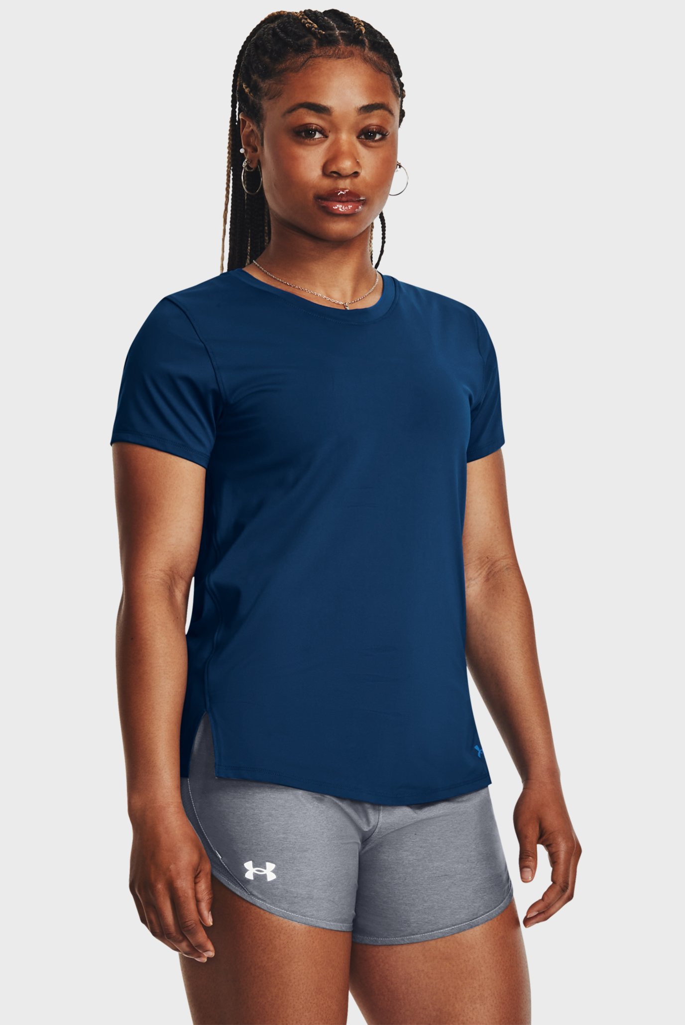 Женская темно-синяя футболка UA Iso-Chill Laser Tee 1