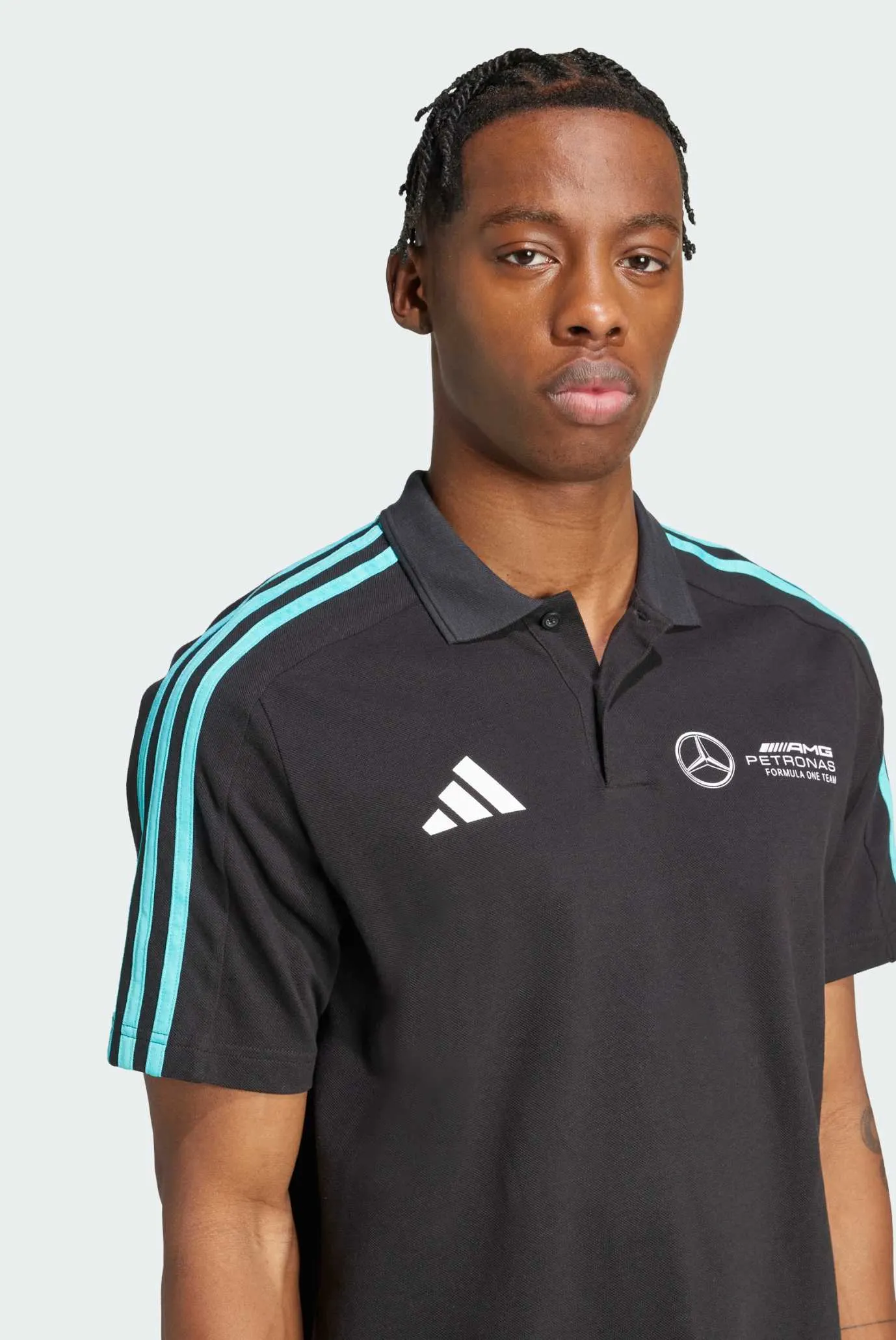 Мужское черное поло Mercedes - AMG Petronas Formula One Team DNA 4