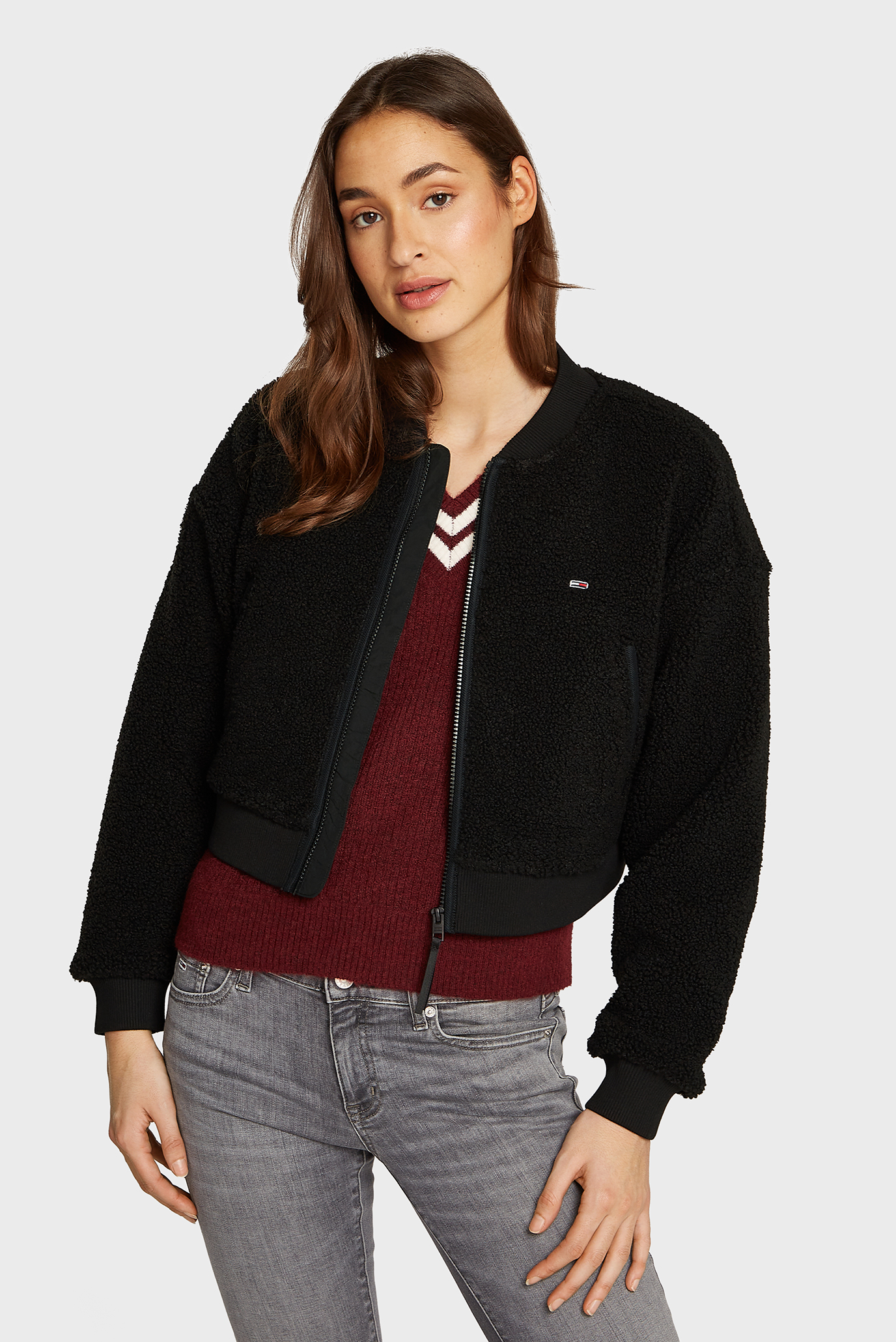 Женская черная спортивная кофта TJW TEDDY ZIP THRU Черный S Tommy Jeans DW0DW19825 Женская черная спортивная кофта TJW TEDDY ZIP THRU Черный S Tommy Jeans DW0DW19825