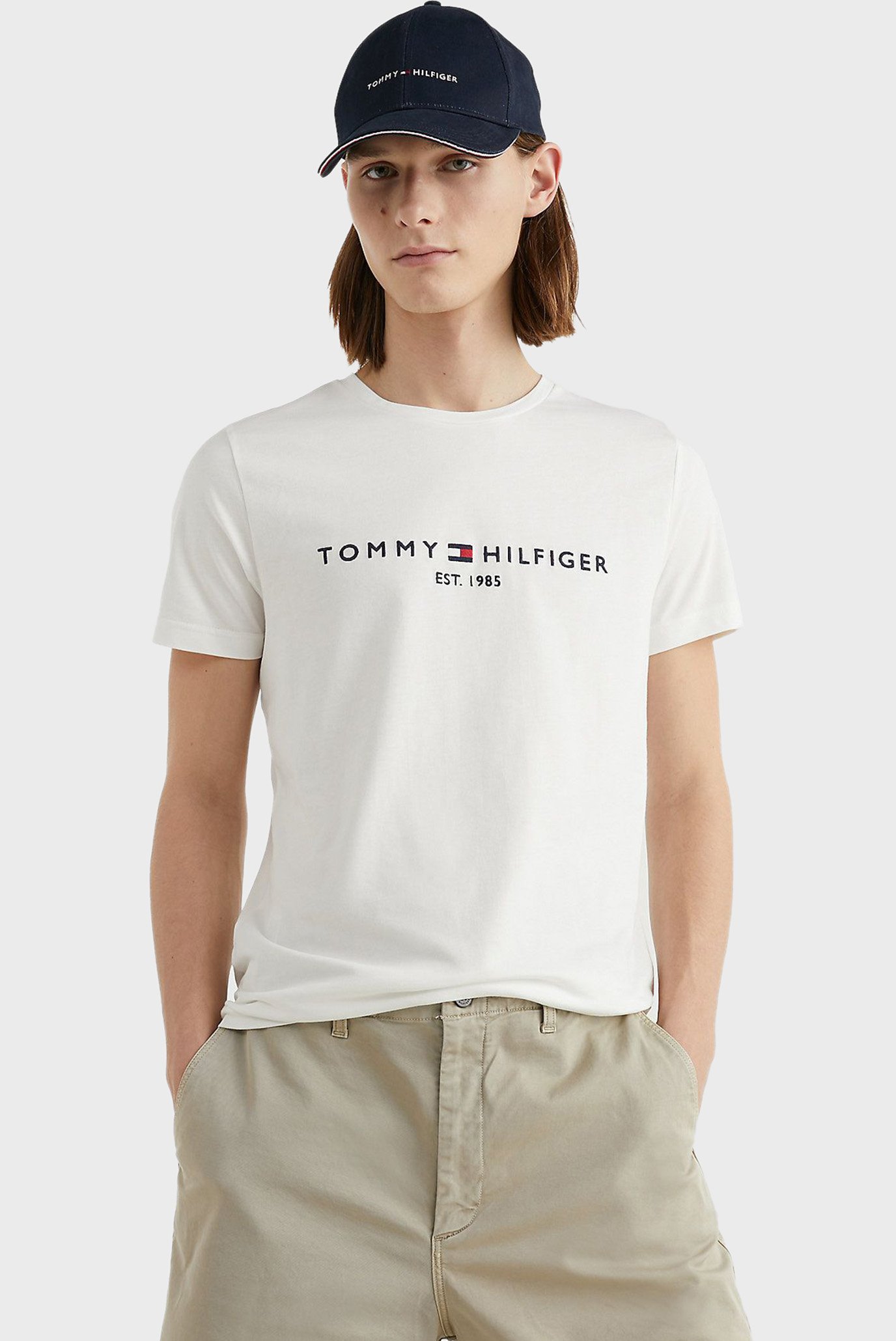 Чоловіча біла футболка CORE TOMMY LOGO TEE 1