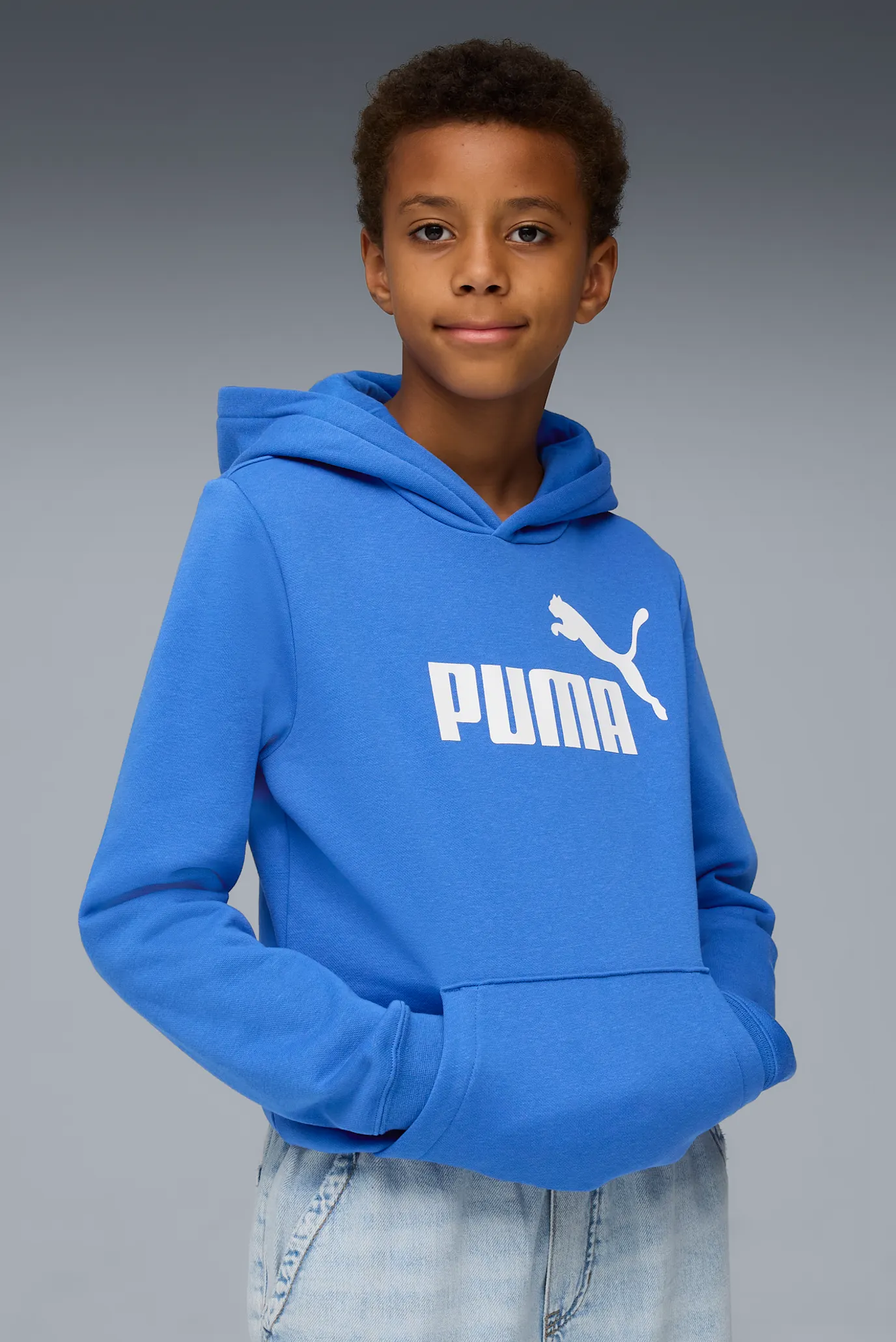 Детское синее худи ESS No. 1 Logo Fleece Hoodie Youth 1