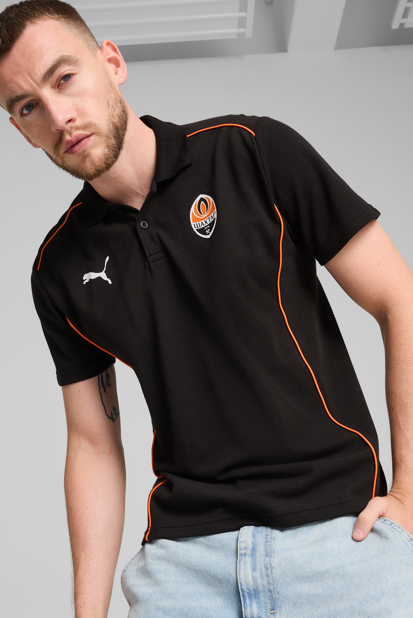 Чоловіче чорне поло 
FC Shakhtar Donetsk Casuals Polo Men 1