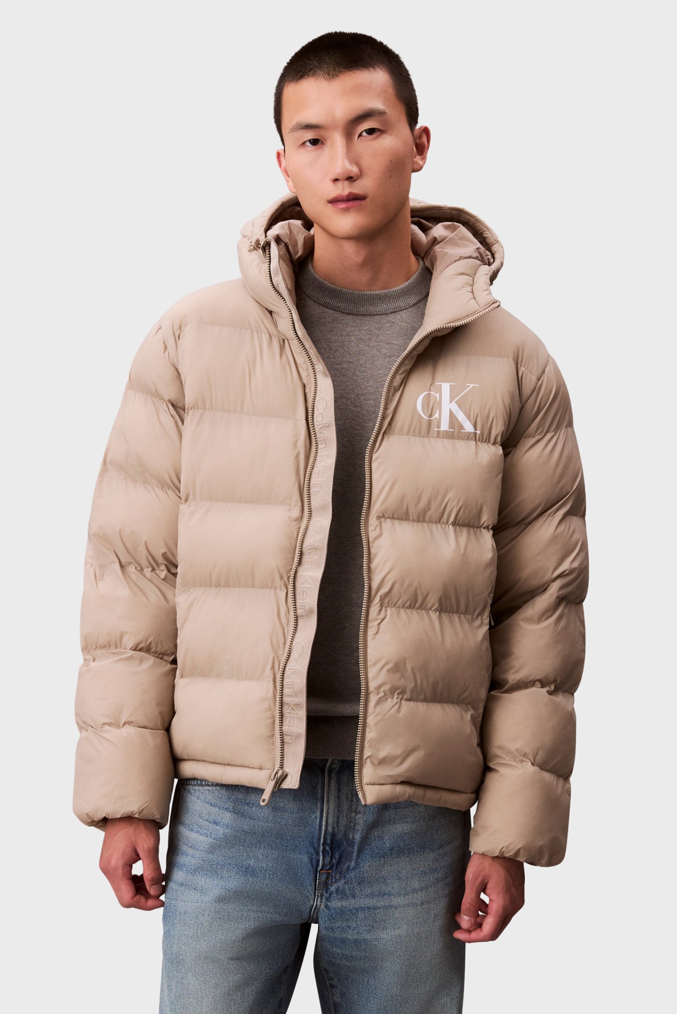 Мужская бежевая куртка LS NYLON MONOGRAM Бежевый M Calvin Klein Jeans LV04RD528G Мужская бежевая куртка LS NYLON MONOGRAM Бежевый M Calvin Klein Jeans LV04RD528G
