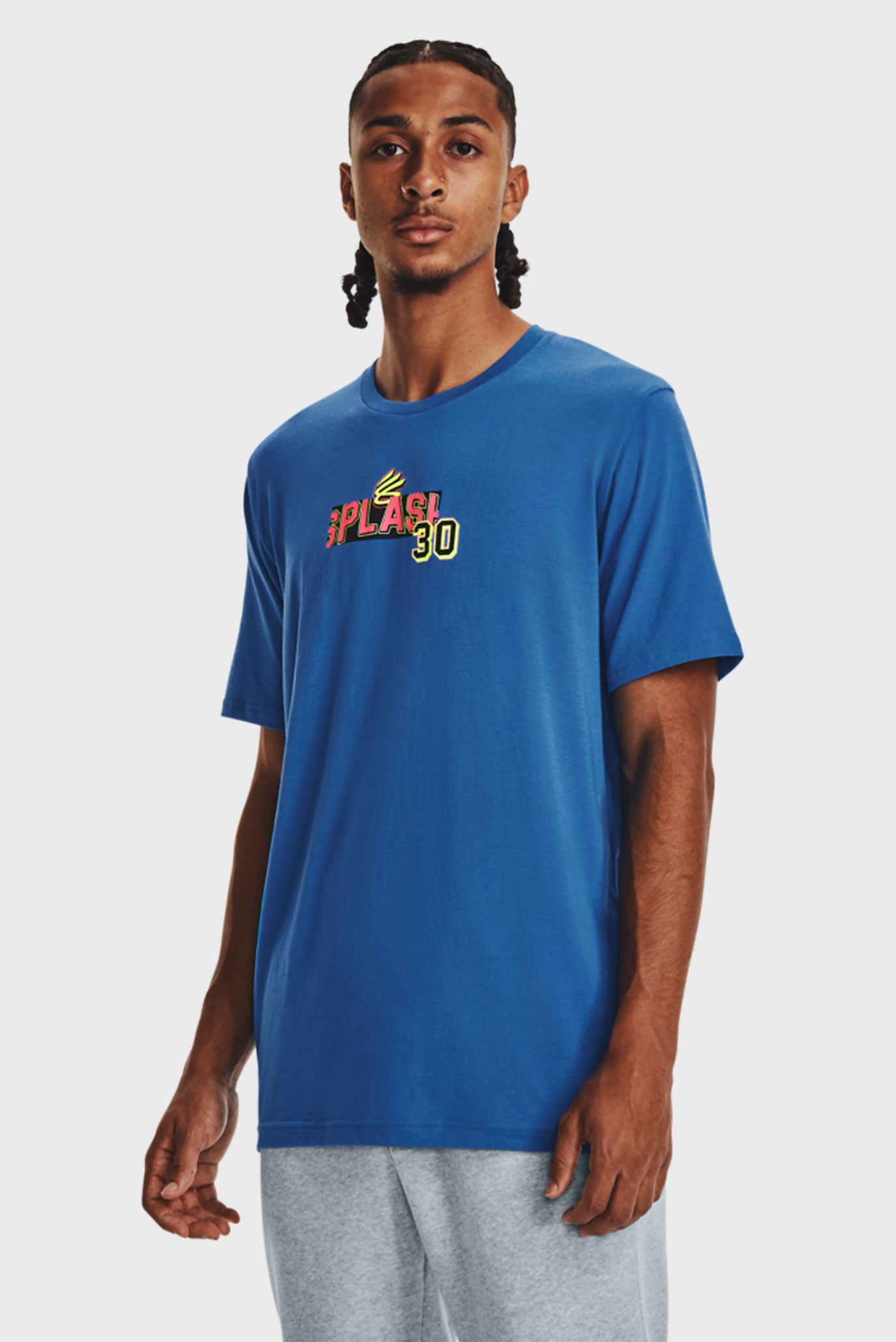 Мужская голубая футболка UA CURRY SPLASH PARTY SS 1