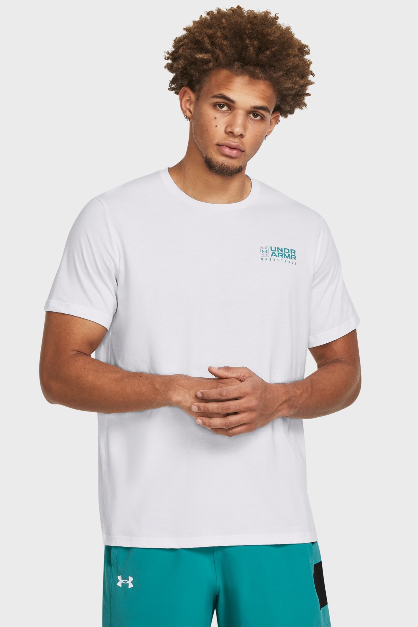 Мужская белая футболка UA Bball Logo Court SS 1