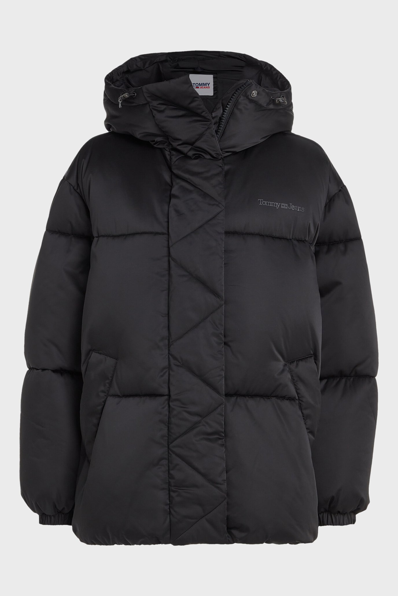 Женская черная куртка TJW OVR SATIN PUFFER 1