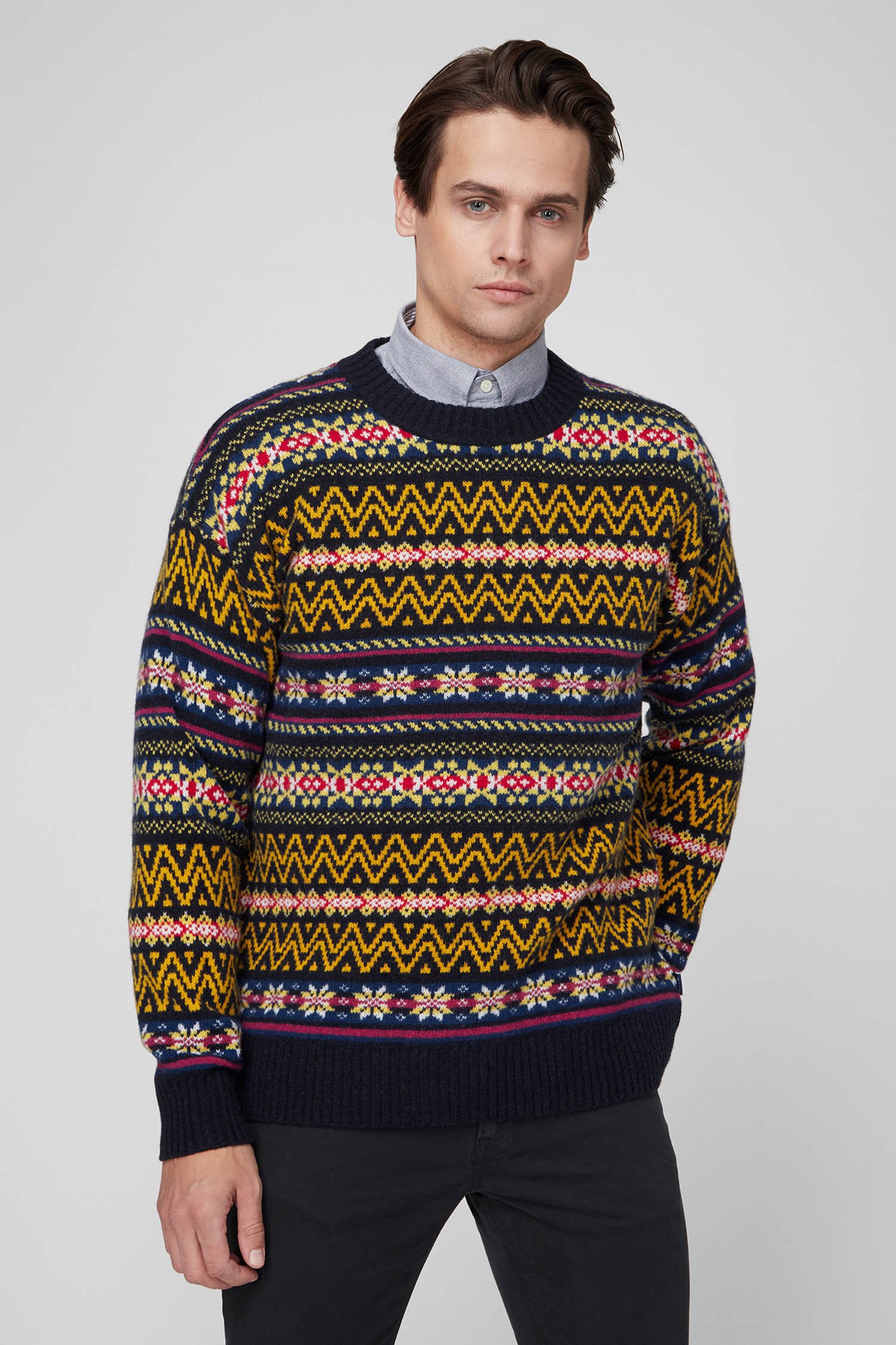 Чоловічий вовняний светр з візерунком 1