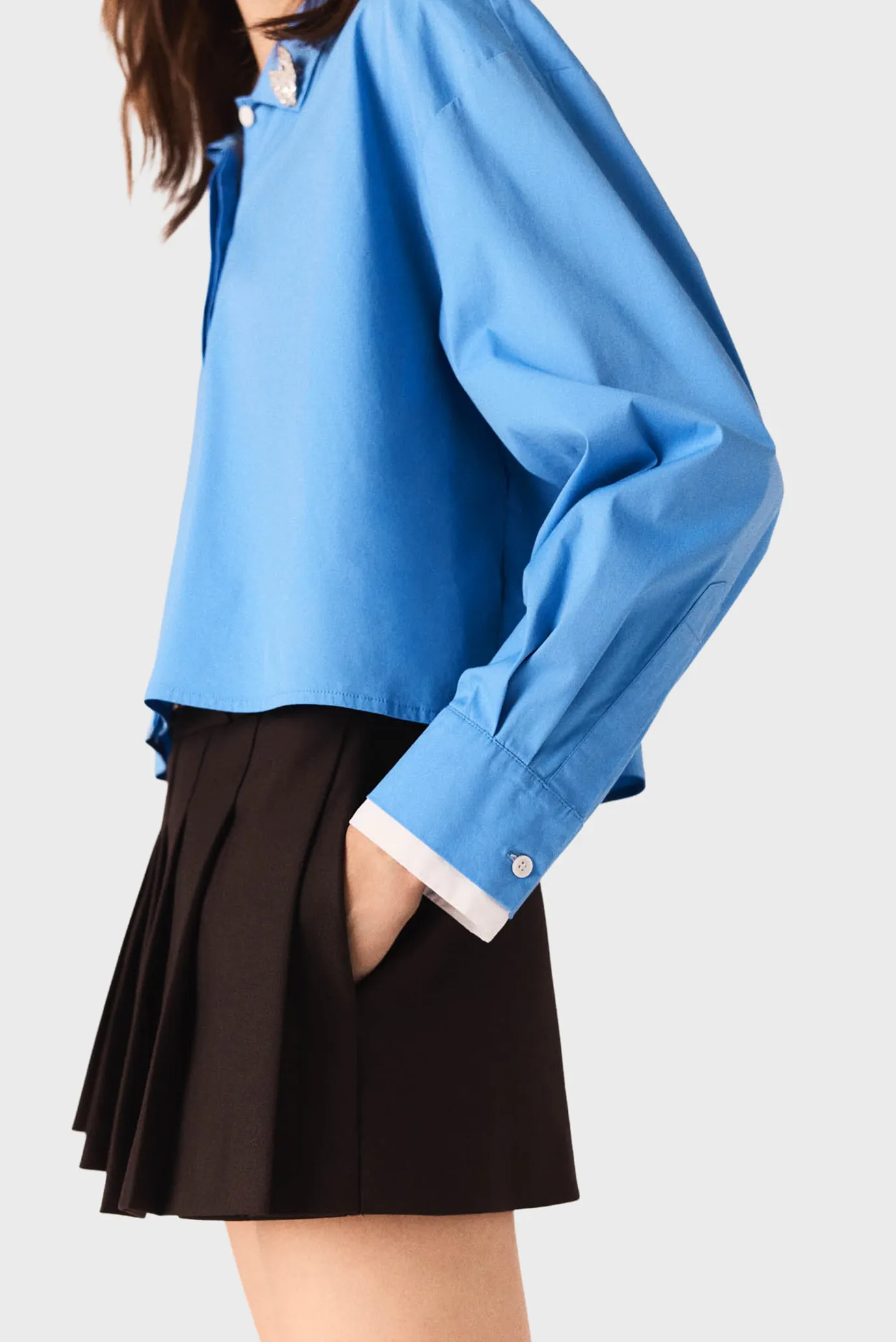 Жіноча блакитна сорочка 6