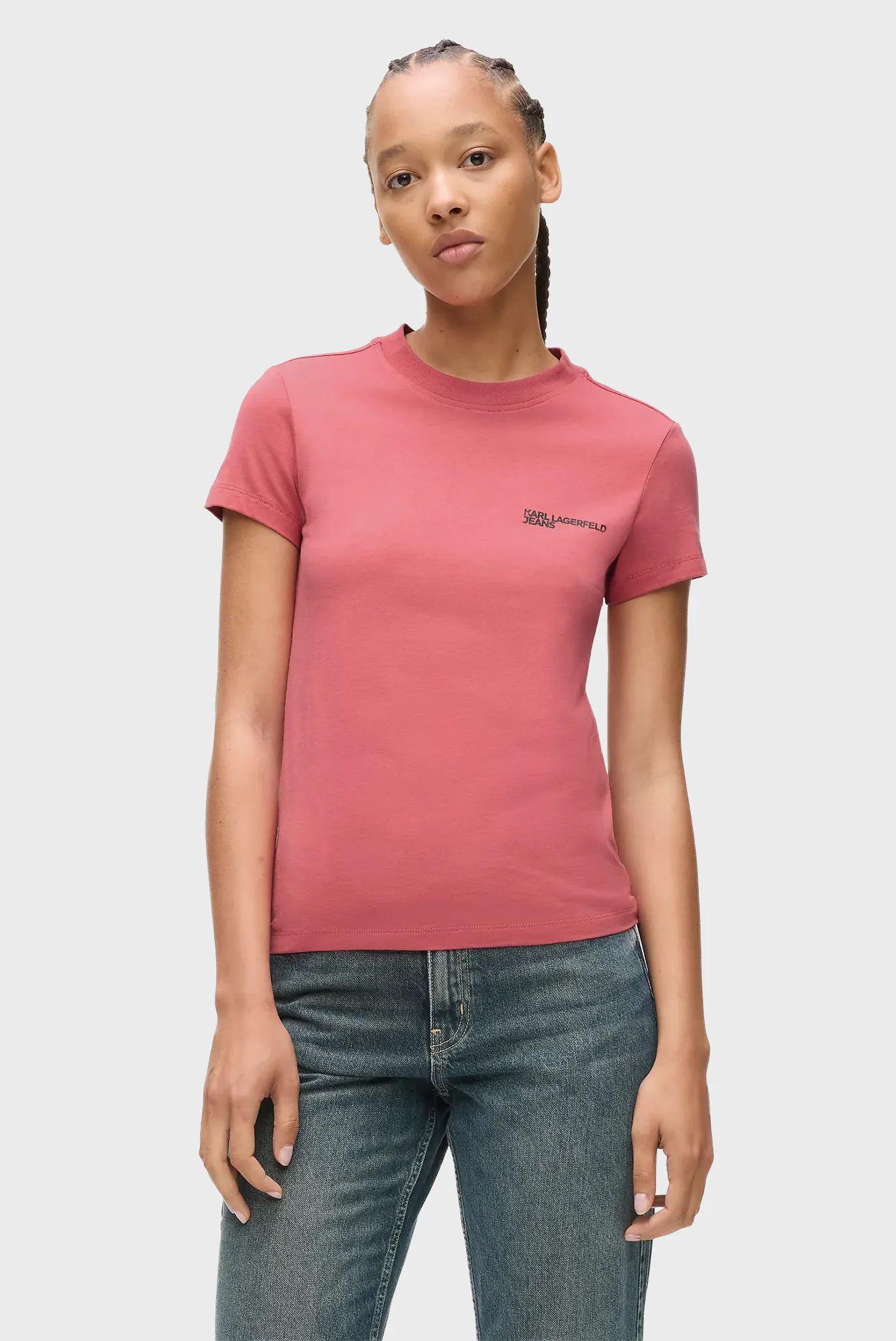 Женская розовая футболка slim ss tee 1