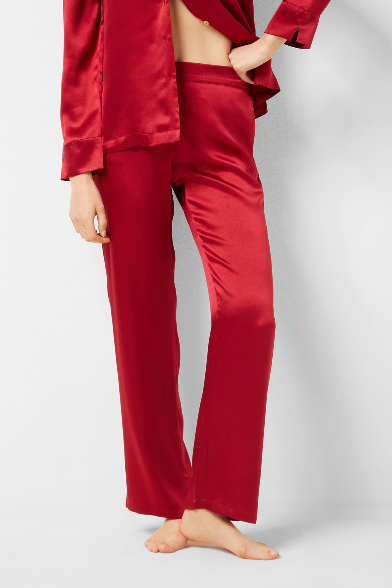 Женские красные шелковые брюки PEARLY 1