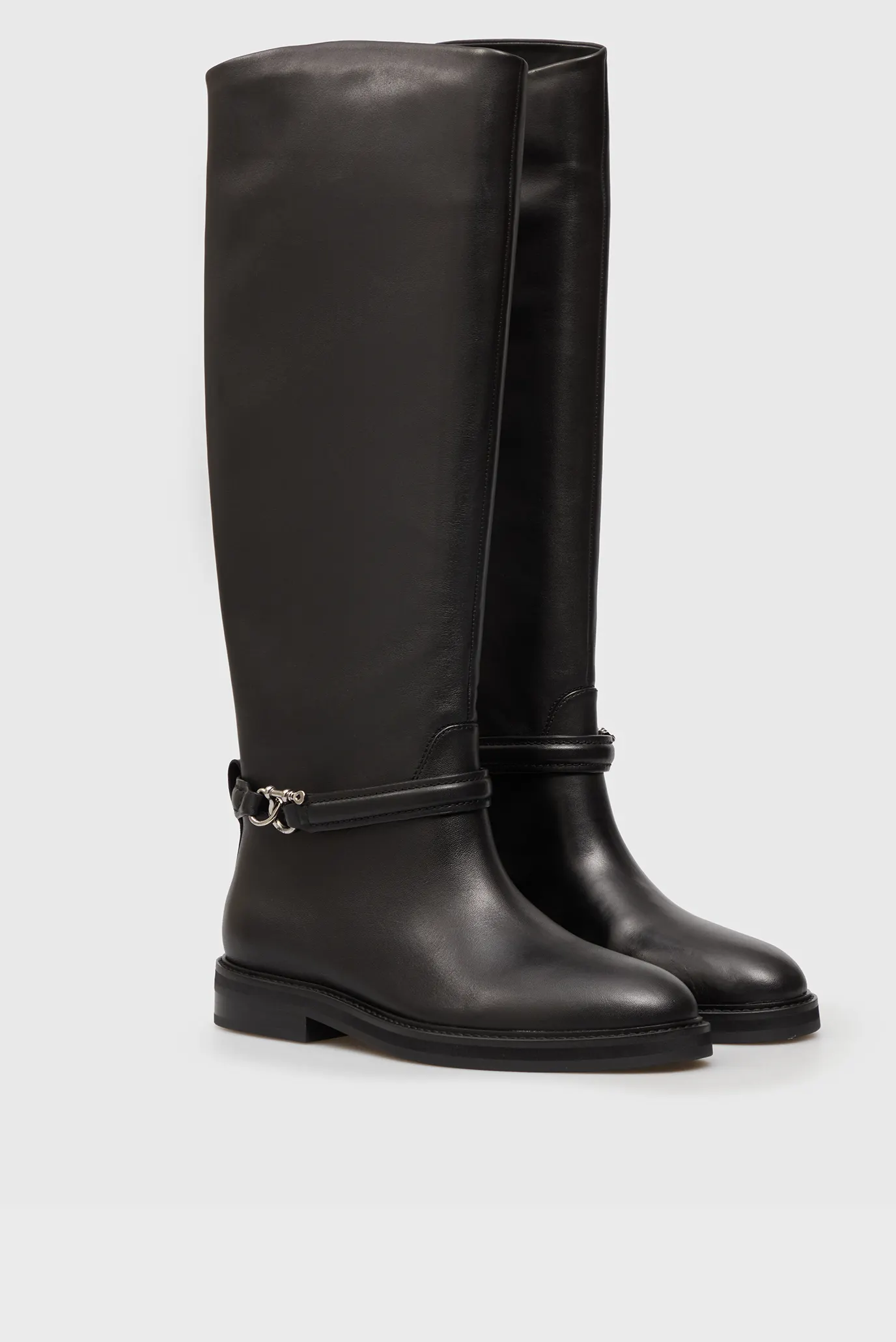 Жіночі чорні шкіряні ботфорти Aubrey 3