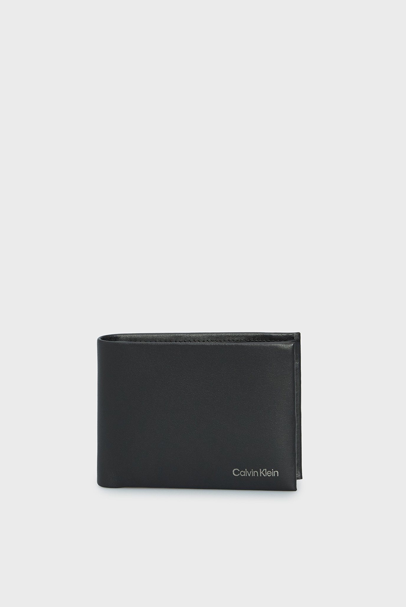 Мужской черный кожаный кошелек CK CONCISE BIFOLD 5CC W/COIN L 1