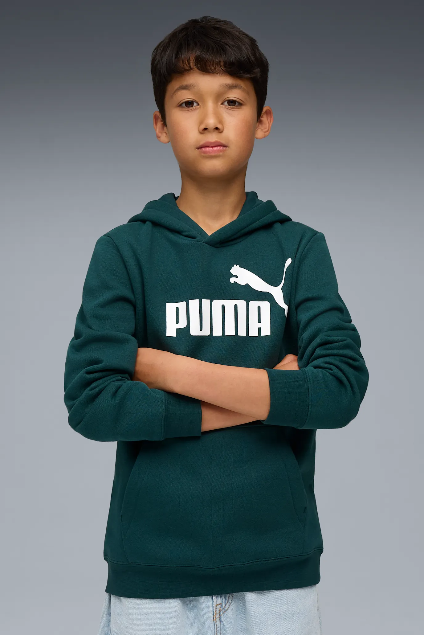 Детское темно-зеленое худи ESS No. 1 Logo Fleece Hoodie Youth 1